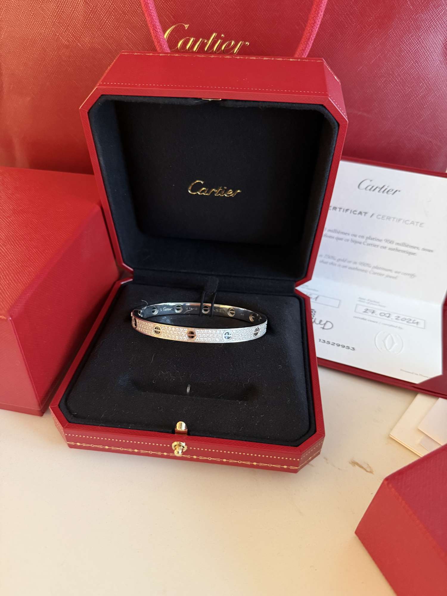 Cartier Love Diamonds Paved Ceramic