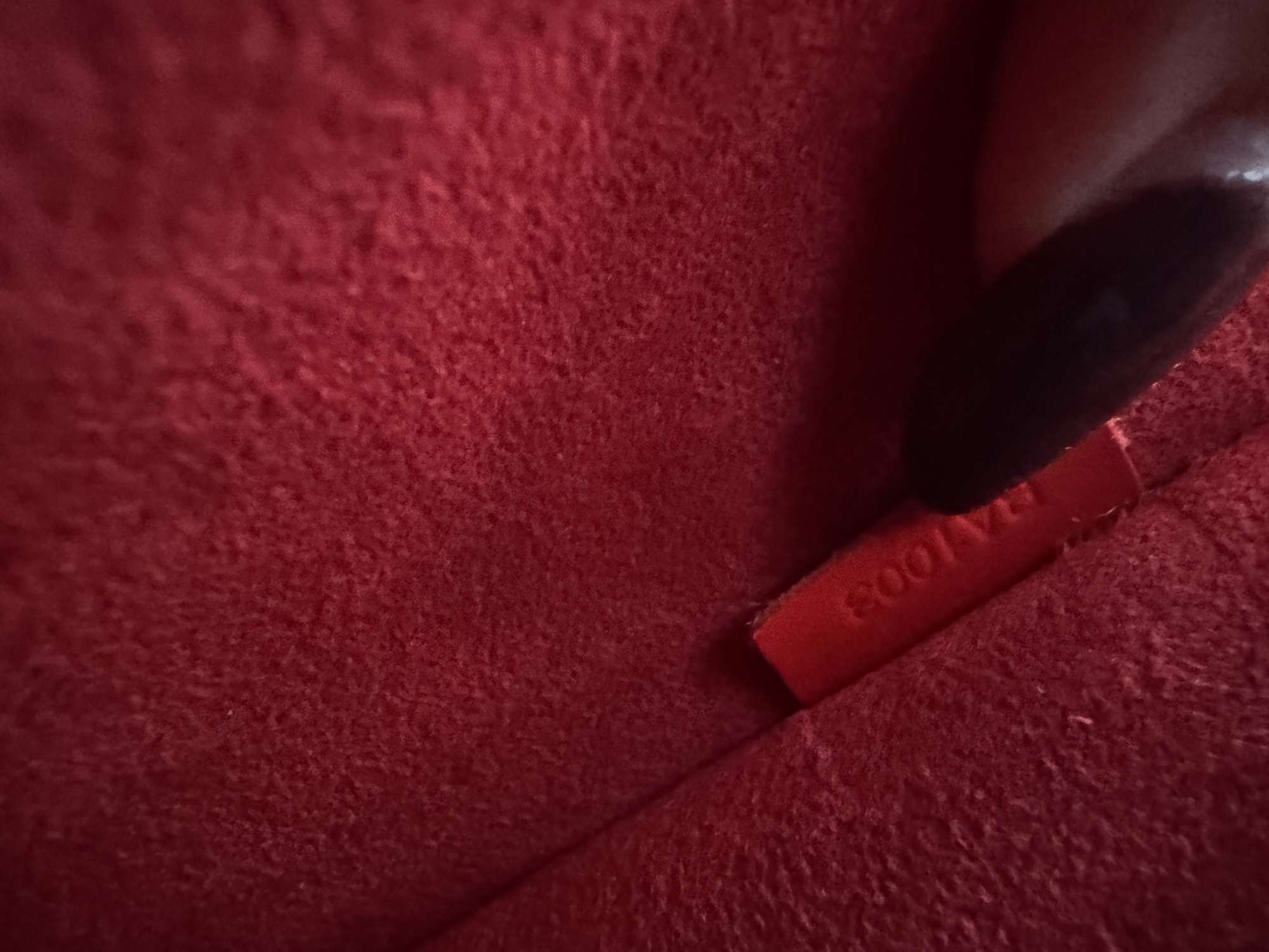 Louis Vuitton red monogram op art squary