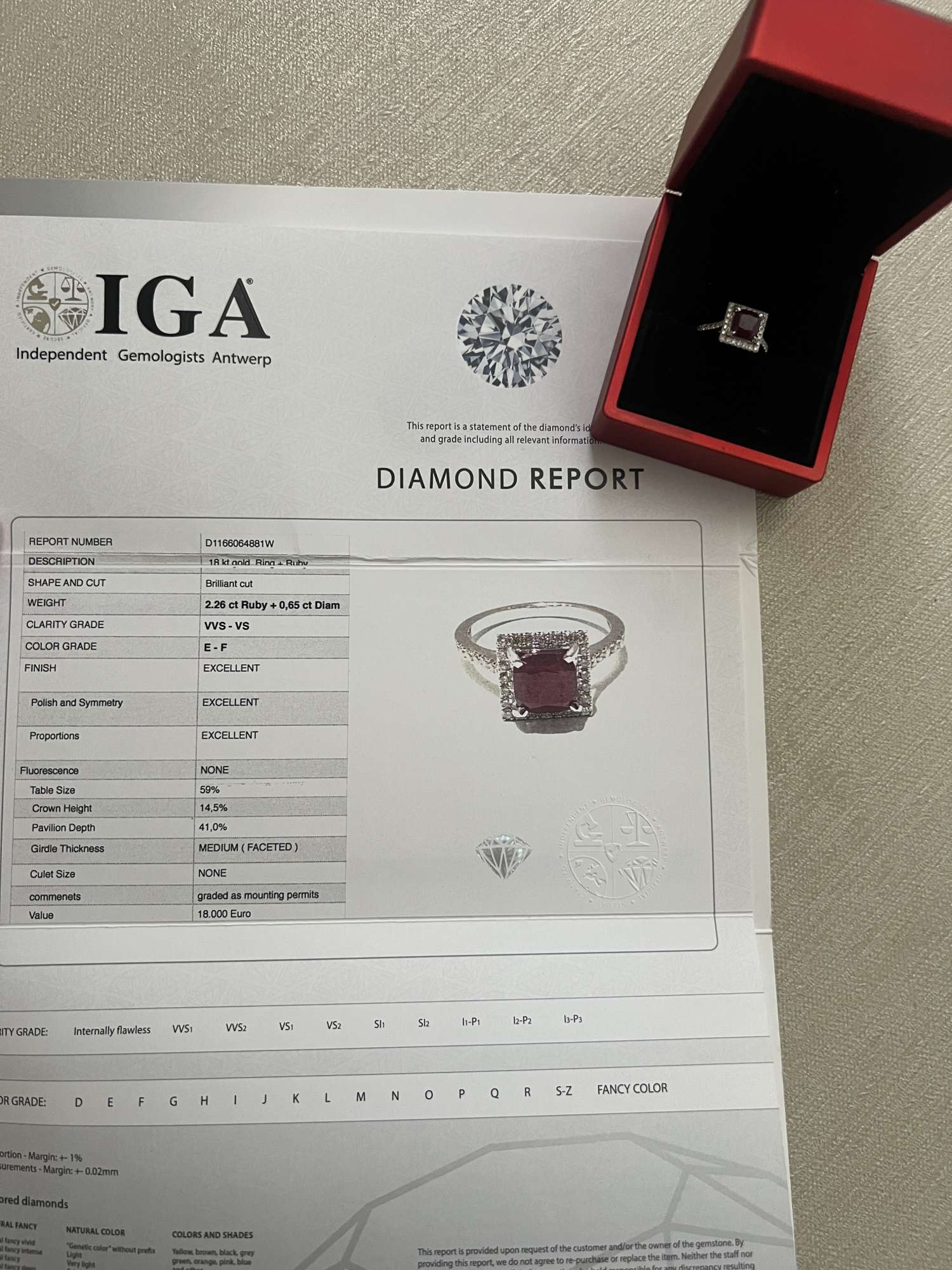 Rubínový prsteň velkosť 51