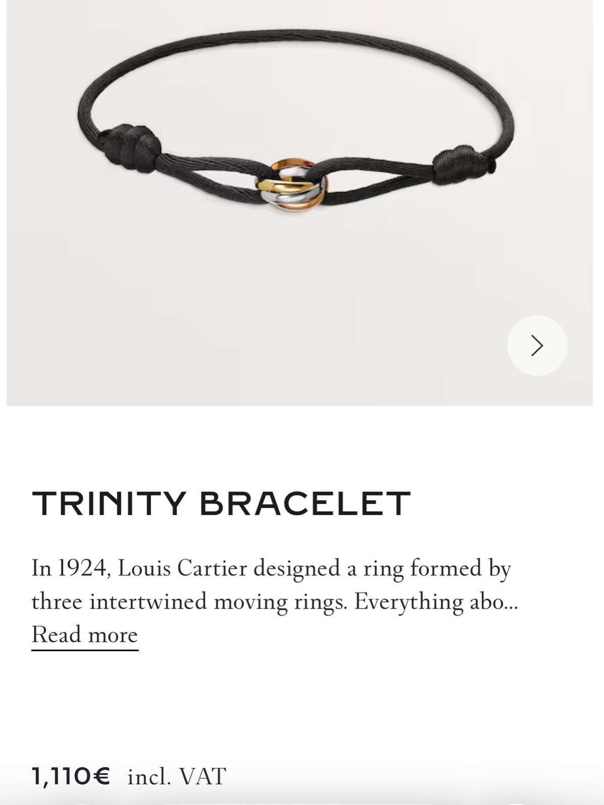 Cartier Trinity náramok