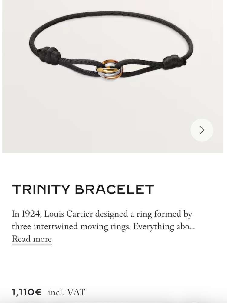 Cartier Trinity náramok