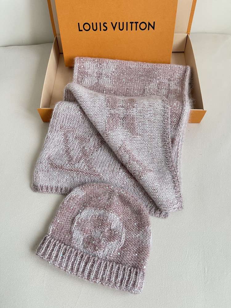LOUIS VUITTON SET ČIAPKY A ŠÁLU