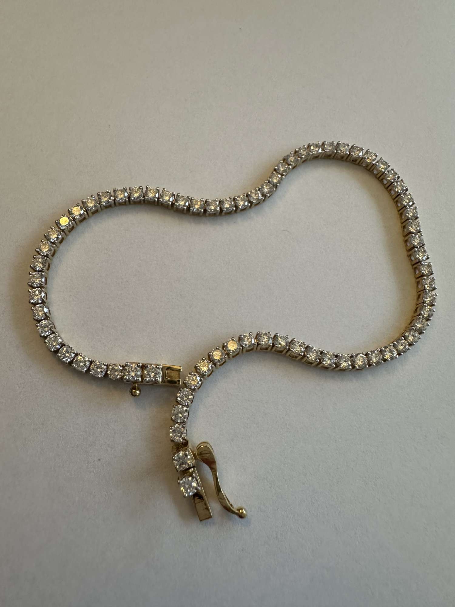 Tenisový náramok laboratórne brilianty zo žltého zlata 3,17ct