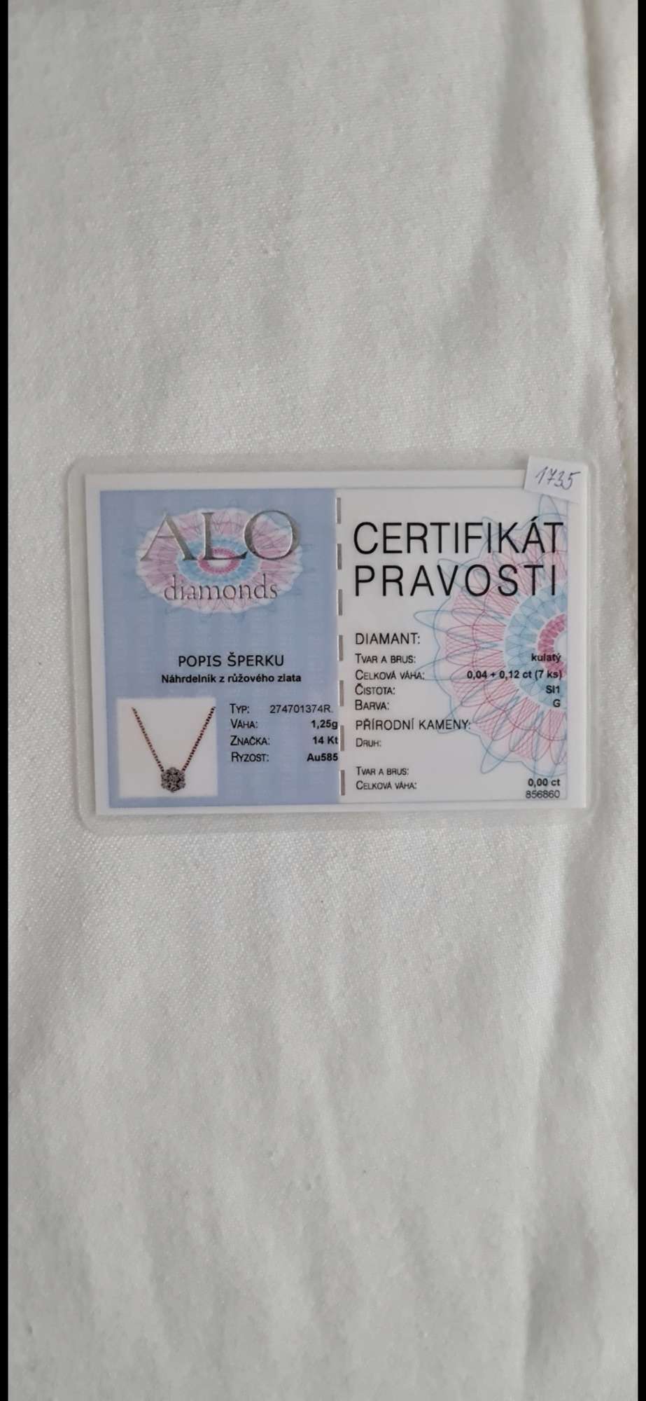 ALO diamantový náhrdelník s ružovým zlatom