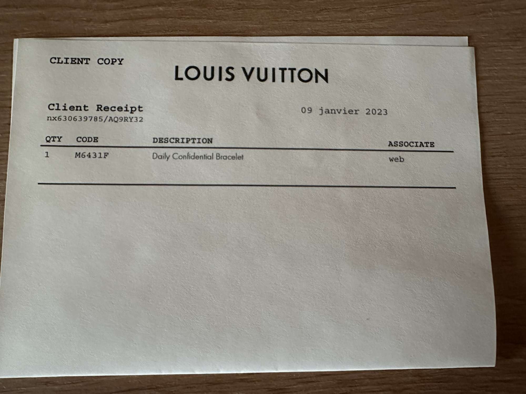 Louis Vuitton Daily Confidential náramok