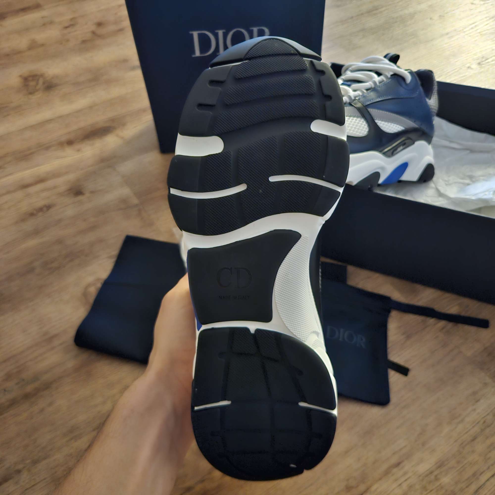 Dior B22 navy blue black sneakers