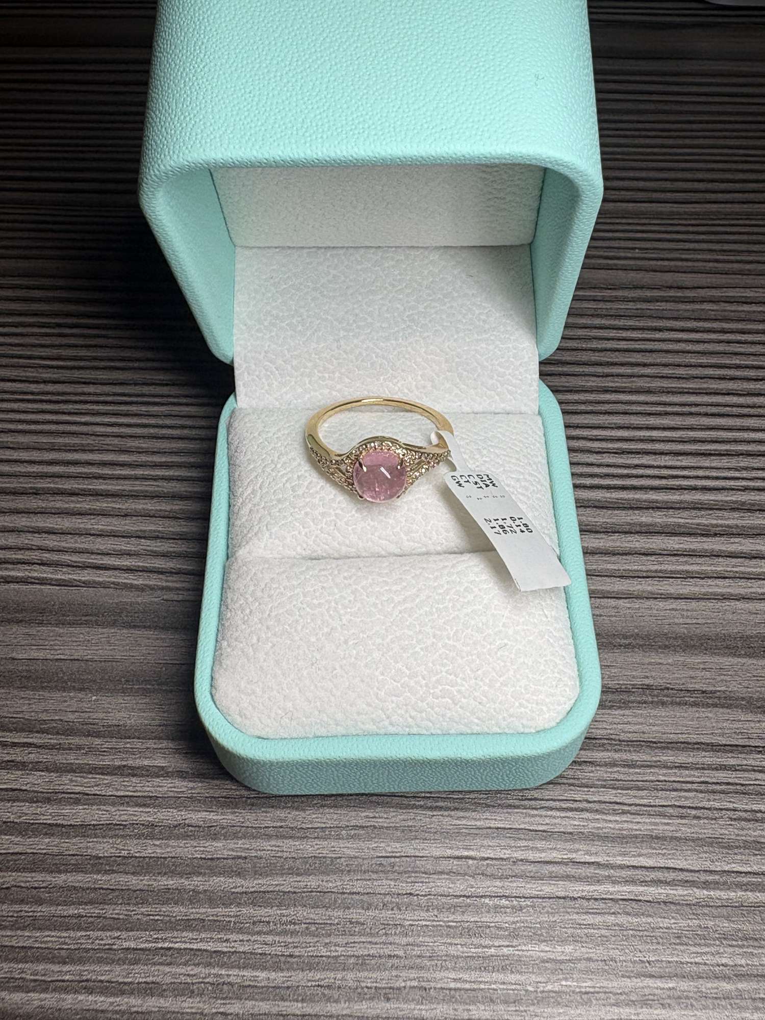 Zlatý prsteň 14k prírodný ružový turmalín 1.72 ct + diamanty