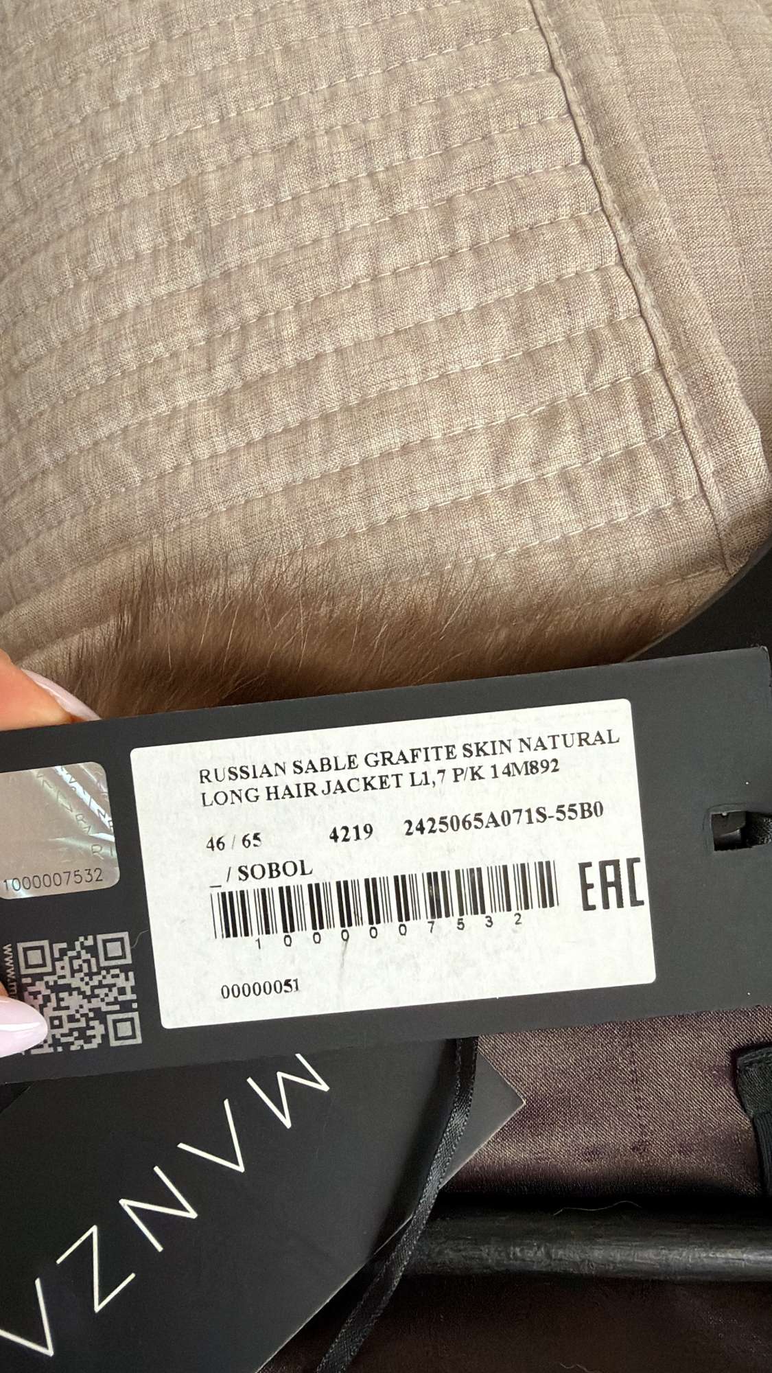 MANZARI Russian Sable luxusný kožuch zo soboľa