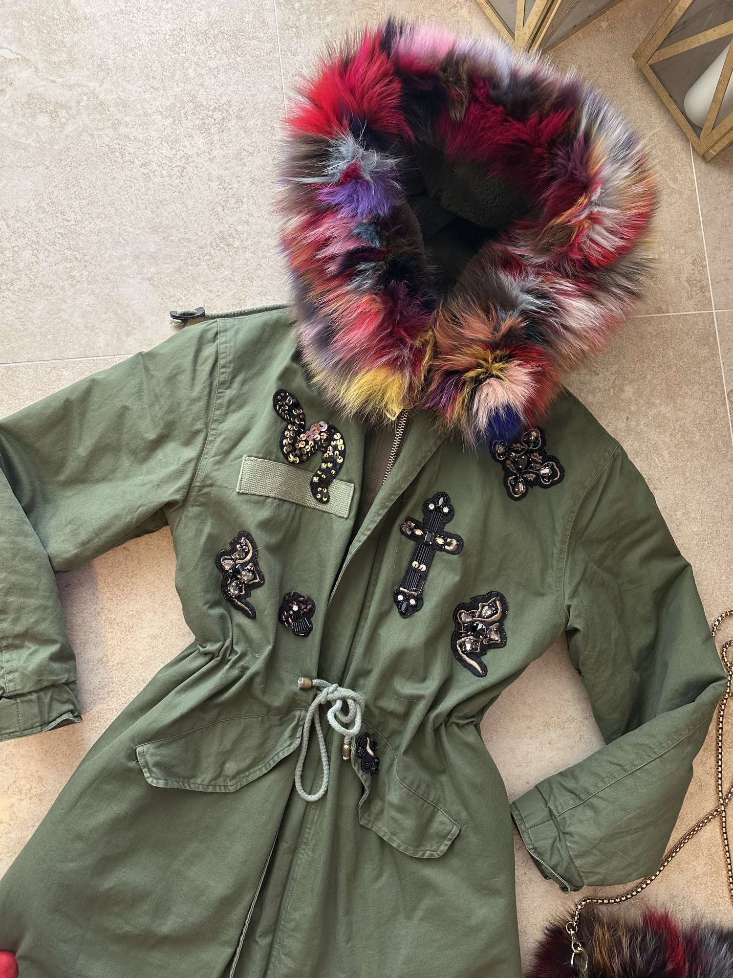 Luxusna zateplena parka + kabelka