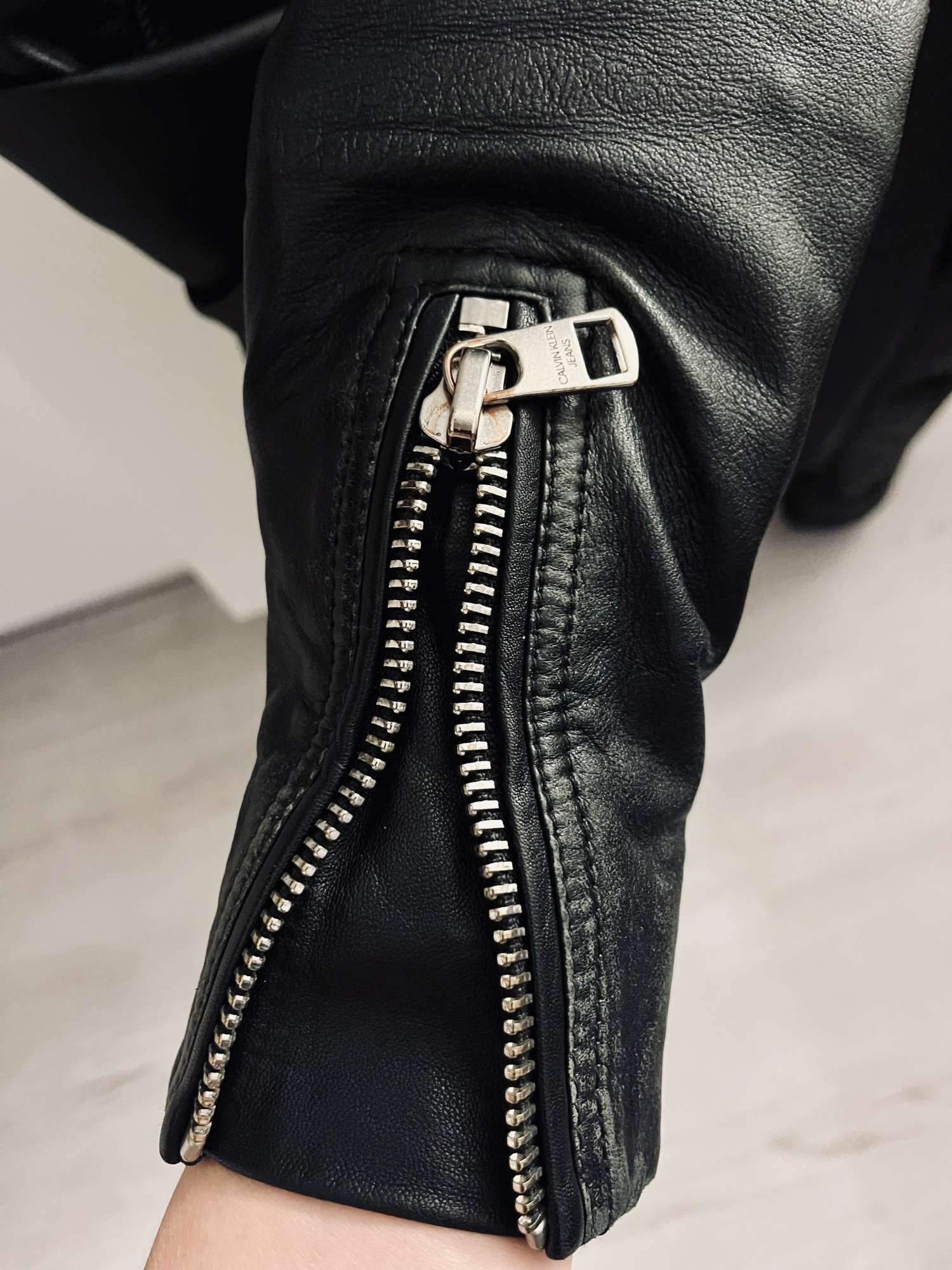 Calvin Klein kožená bunda XS (pravá koža)