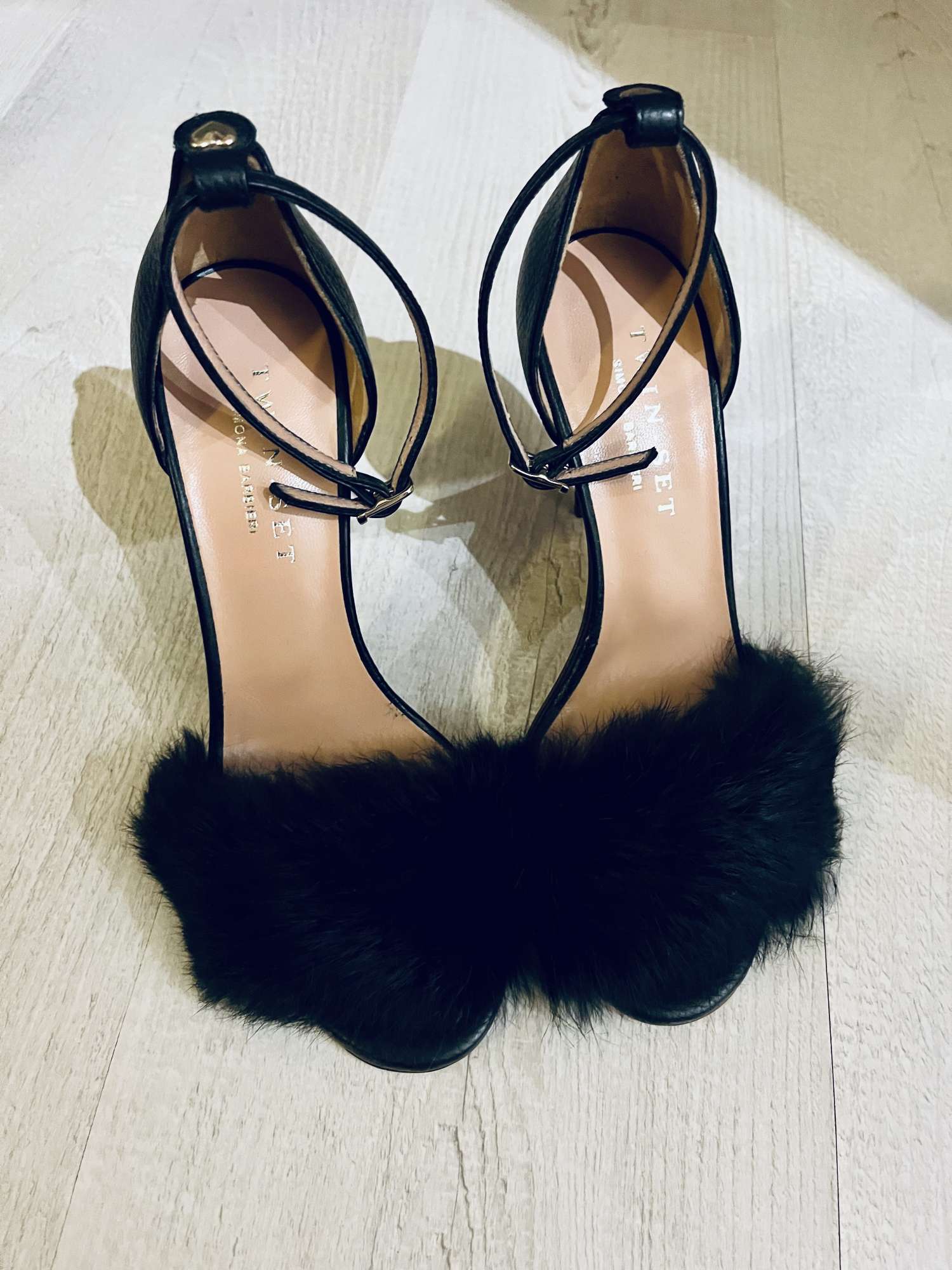 Twin-Set Simona Barbieri sandále 36 s pravou kožušinou