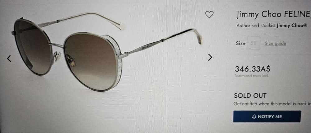 Jimmy Choo slnečné okuliare model FELINE.