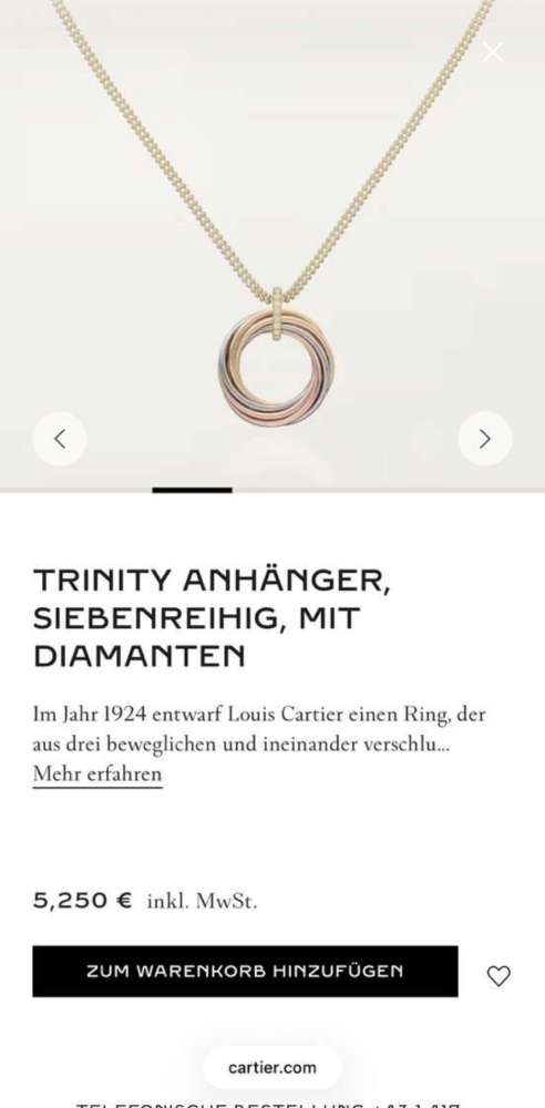 Cartier Trinity retiazka