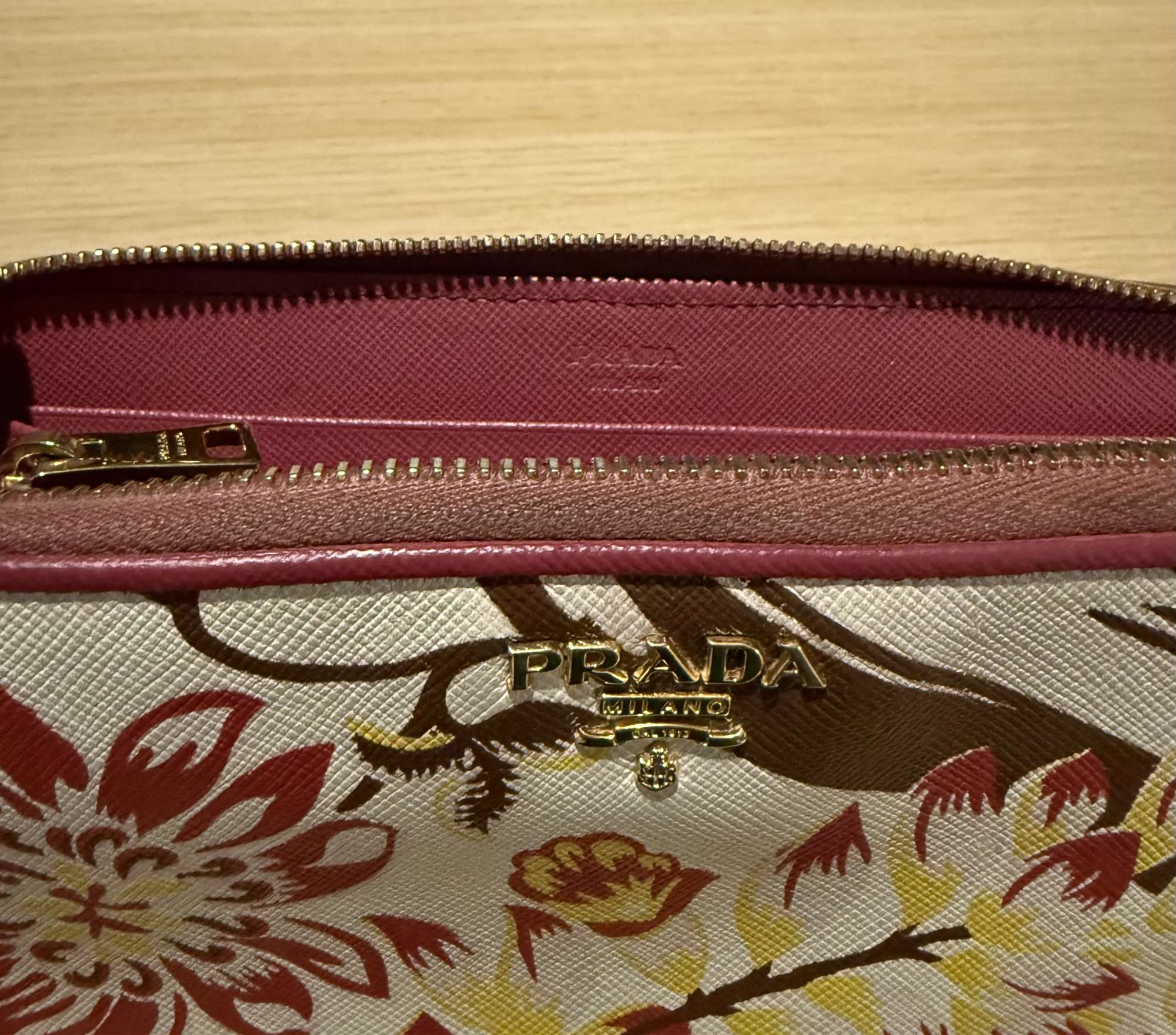 Prada saffiano print wallet