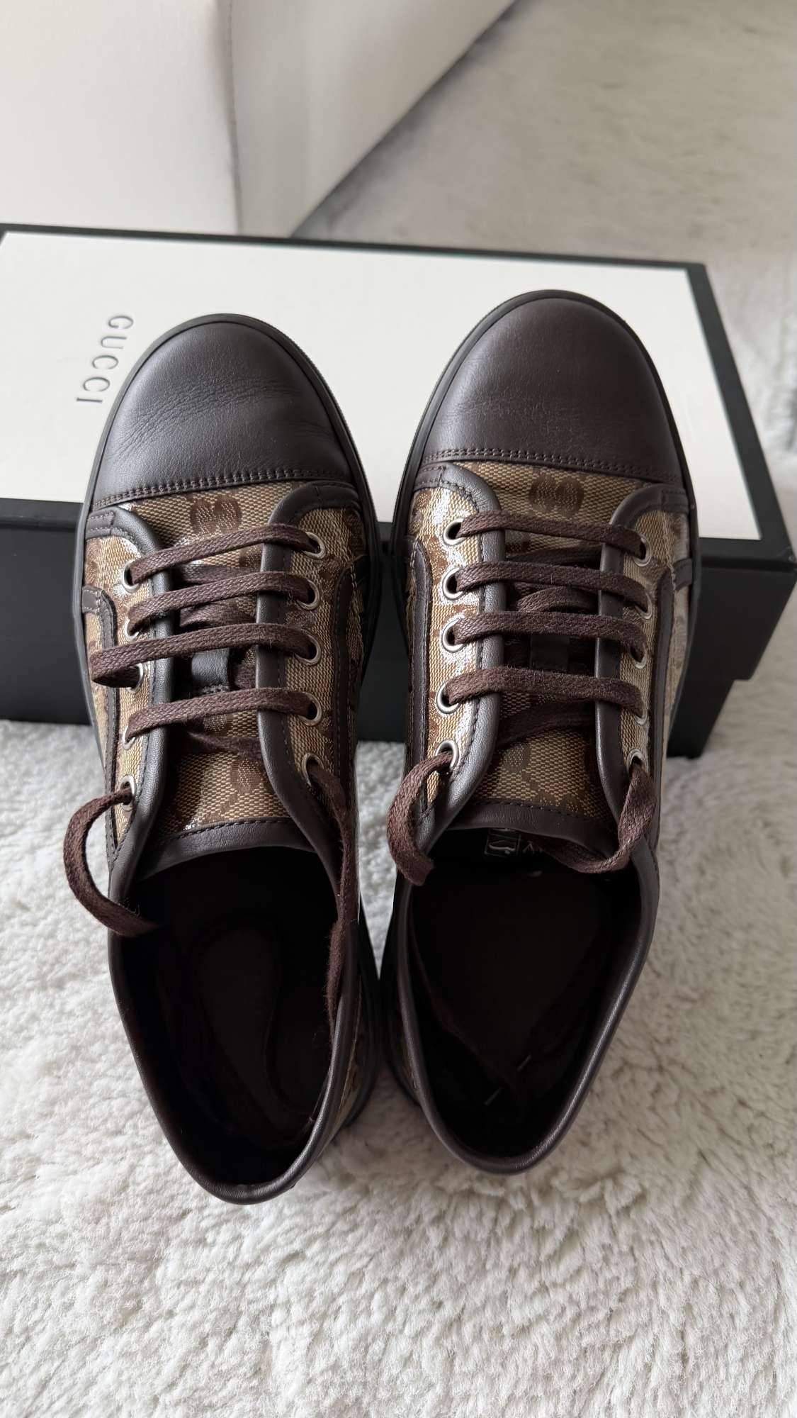 Dámske kožené tenisky Gucci GG Crystal, veľkosť 36 EUR