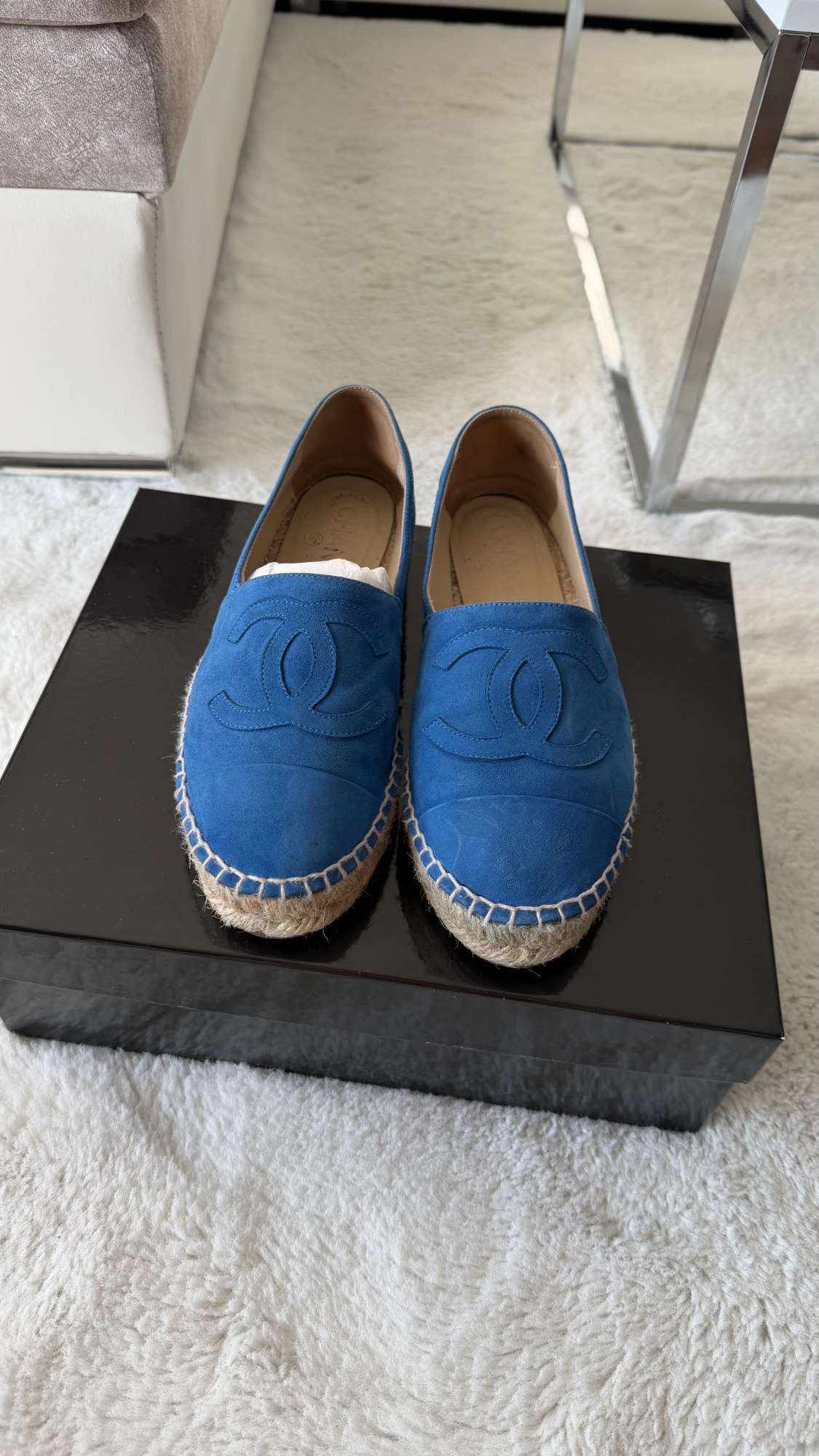 Modré semišové espadrilky CC
