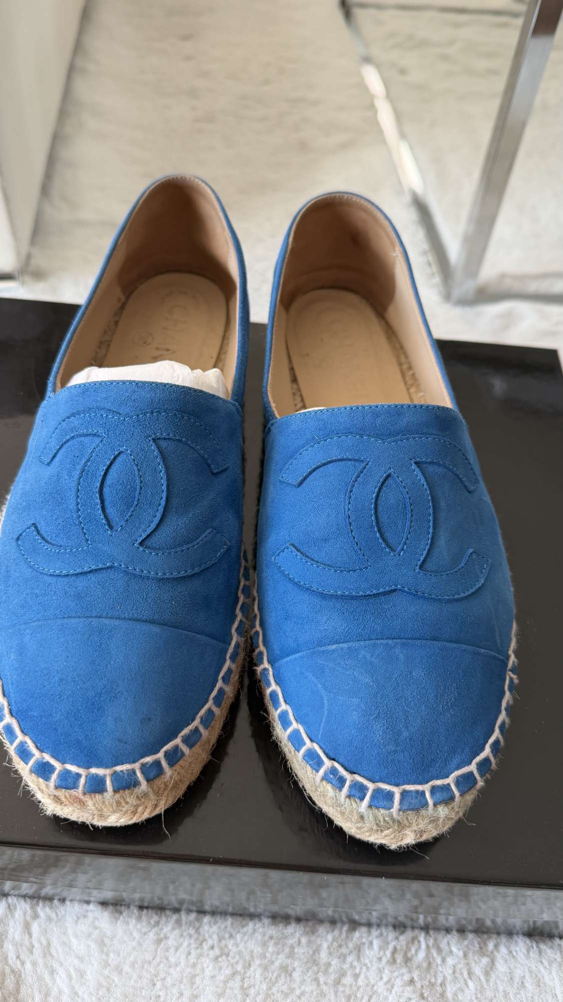 Modré semišové espadrilky CC