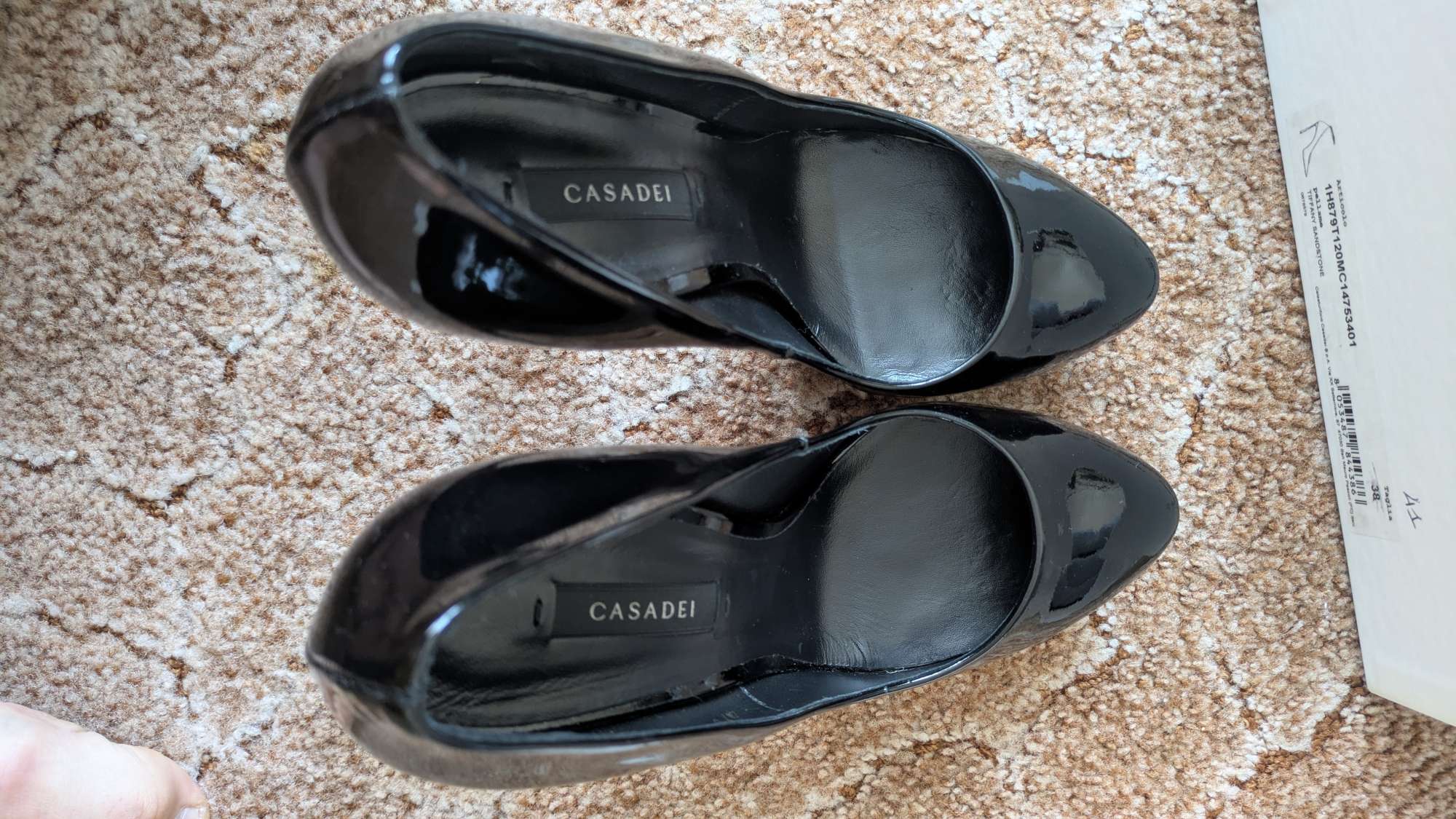 Casadei Flora Nero Patent