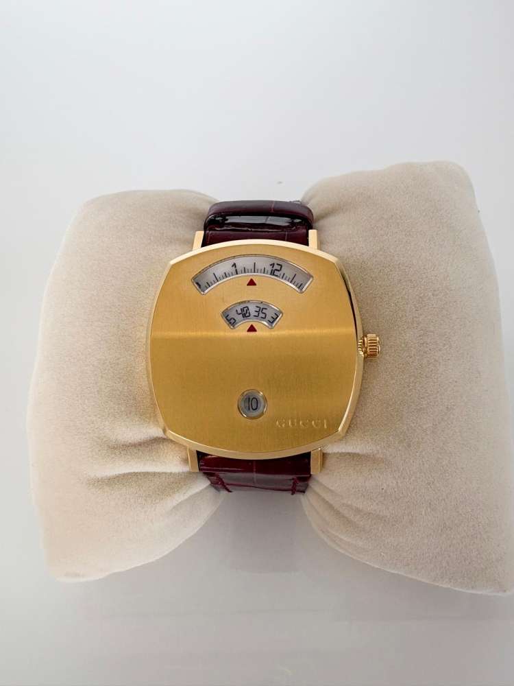 Gucci Grip – Žlté Zlato PVD / Bordeaux Aligátor