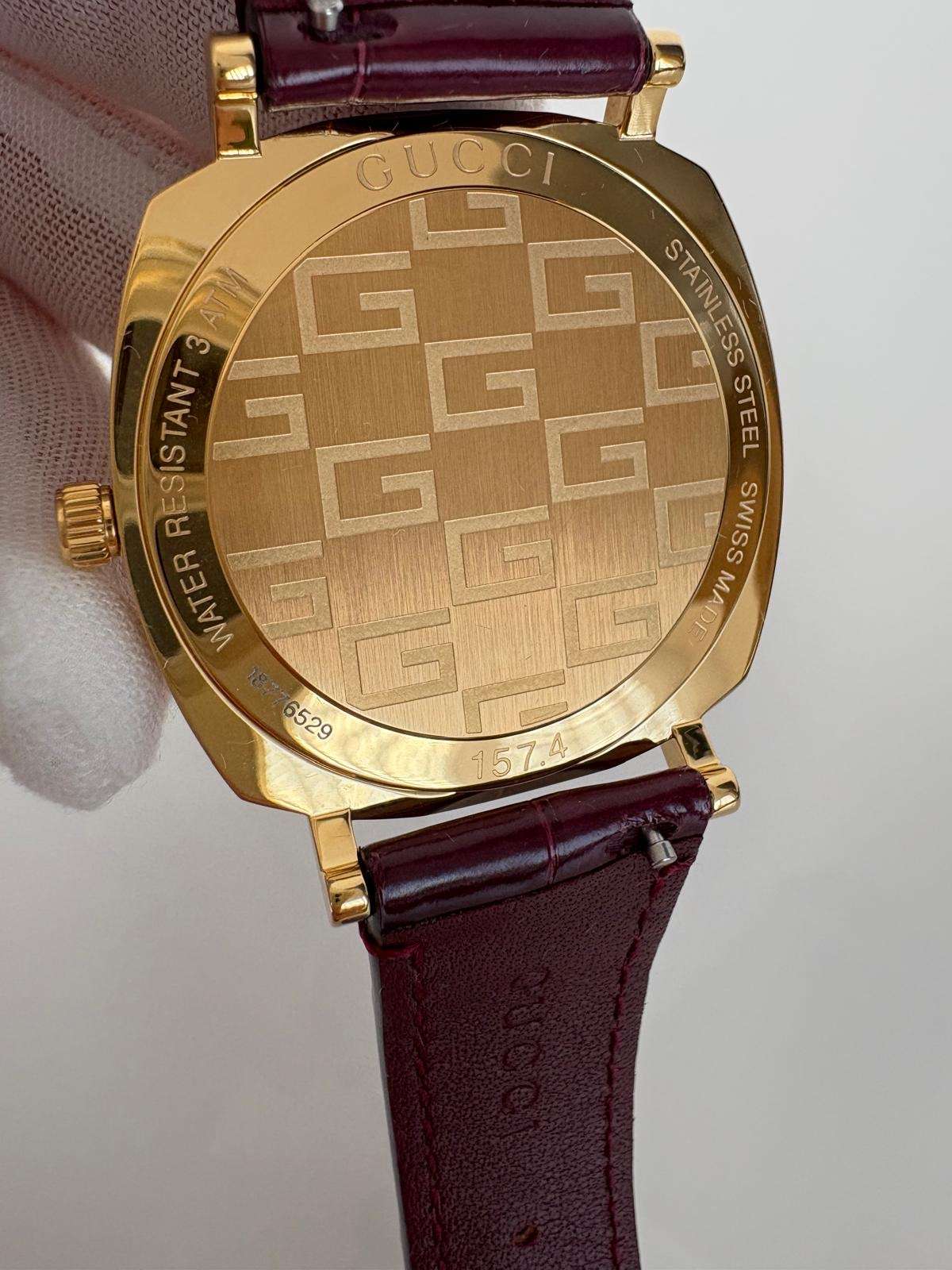 Gucci Grip – Žlté Zlato PVD / Bordeaux Aligátor