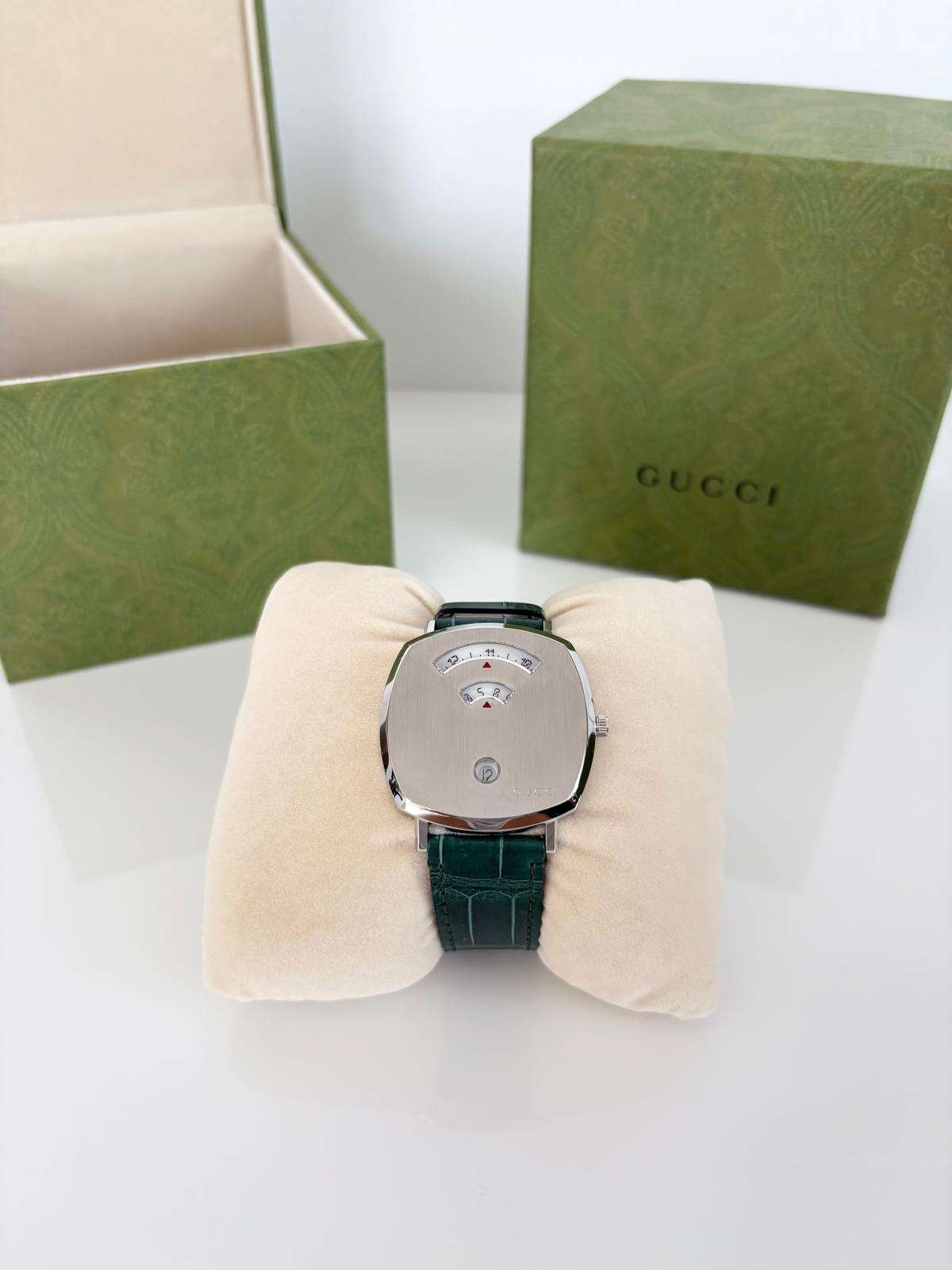 Gucci Grip – Oceľ / Zelený Aligátor