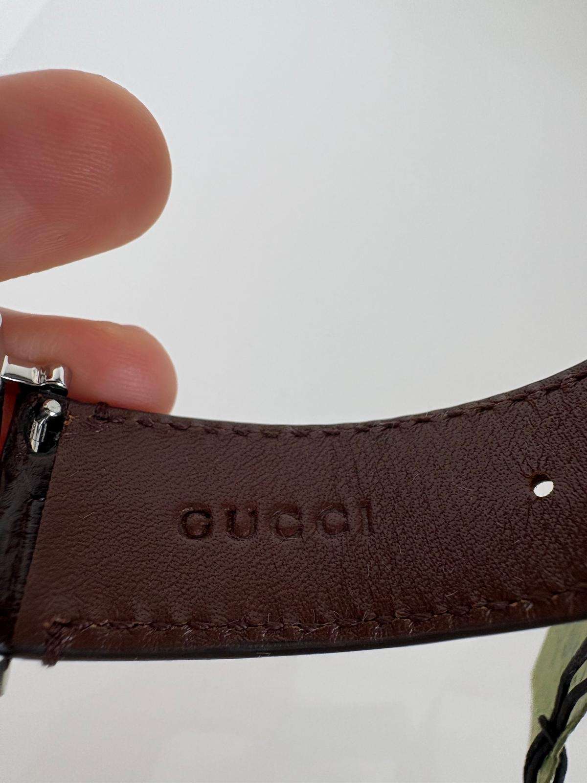 Gucci Grip – 38mm Oceľ / Hnedý Aligátor