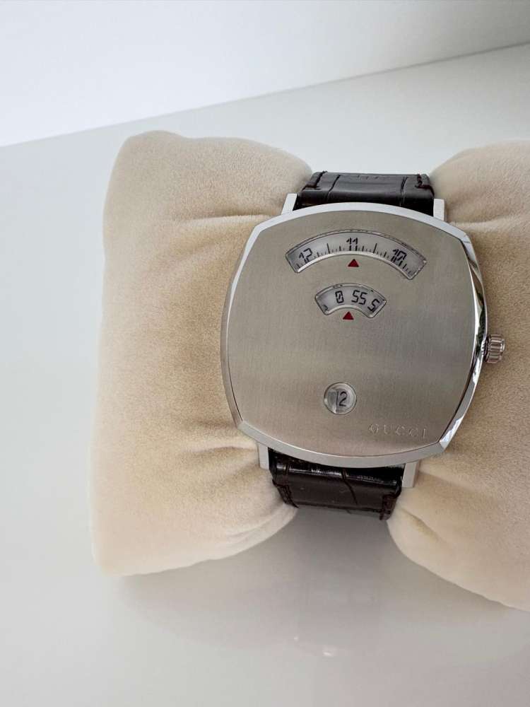 Gucci Grip – 38mm Oceľ / Hnedý Aligátor