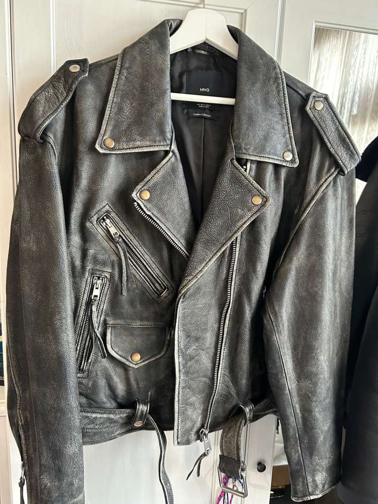 Kožená bunda Mango