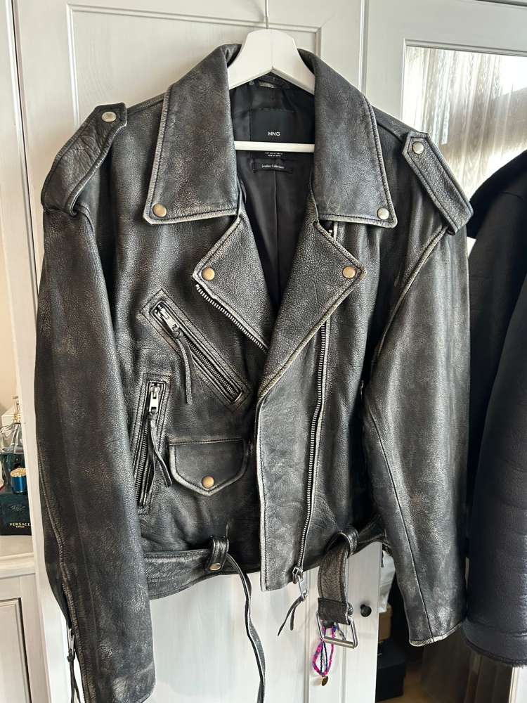 Kožená bunda Mango