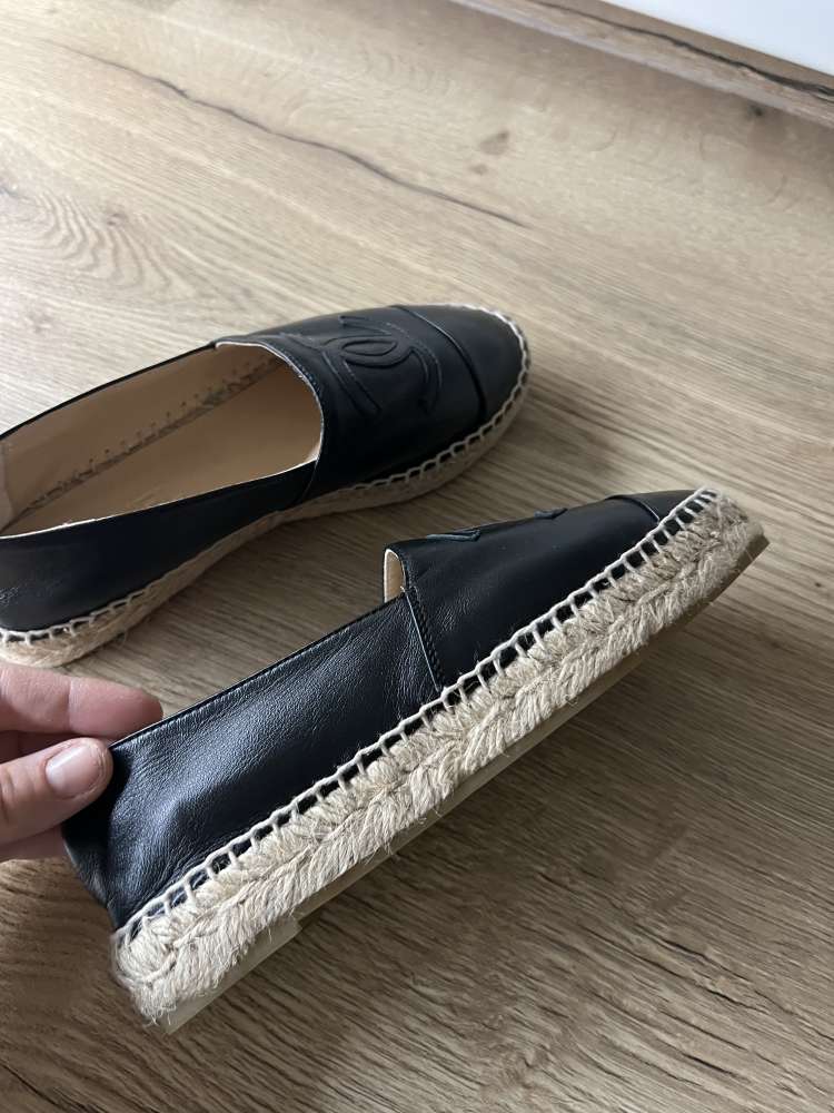 Čierne chanel espadrilky