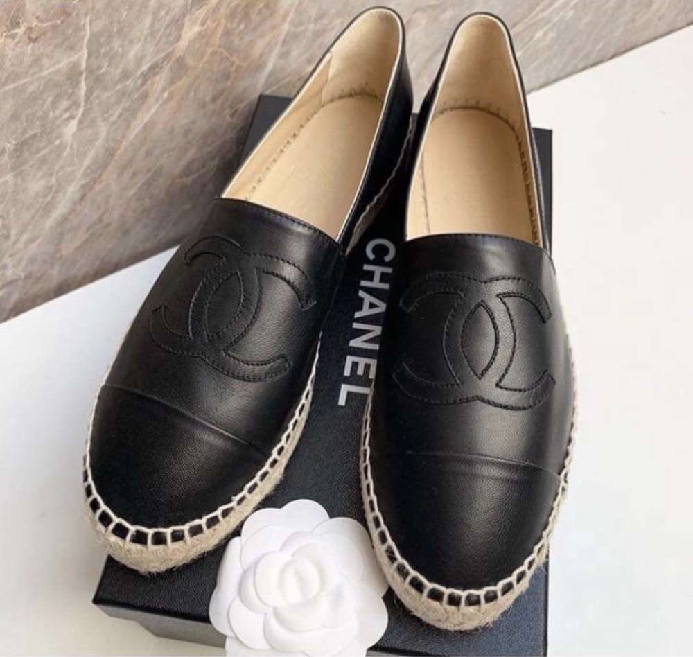 Čierne chanel espadrilky