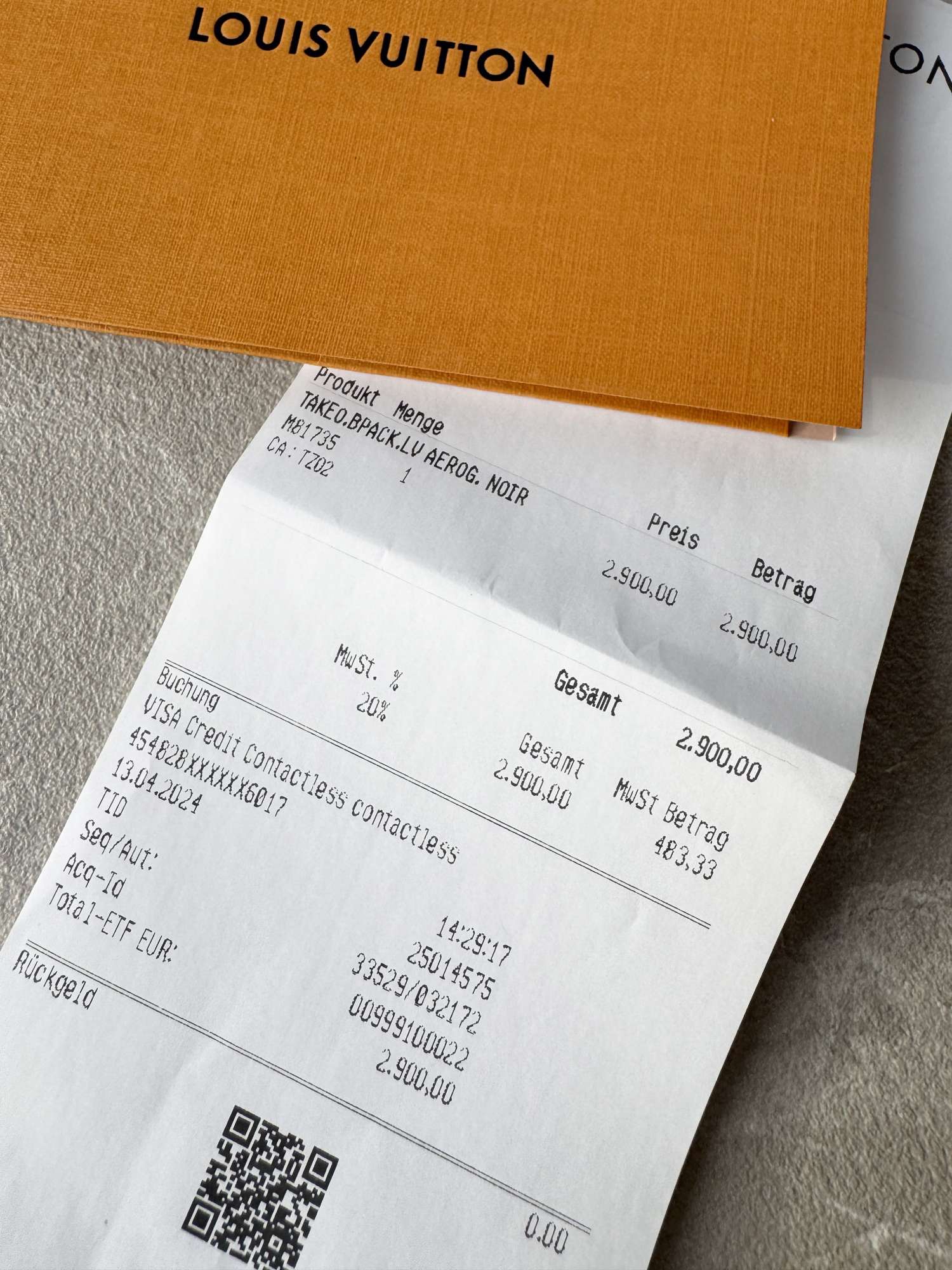 LOUIS VUITTON Aerogram Takeoff pánsky ruksak