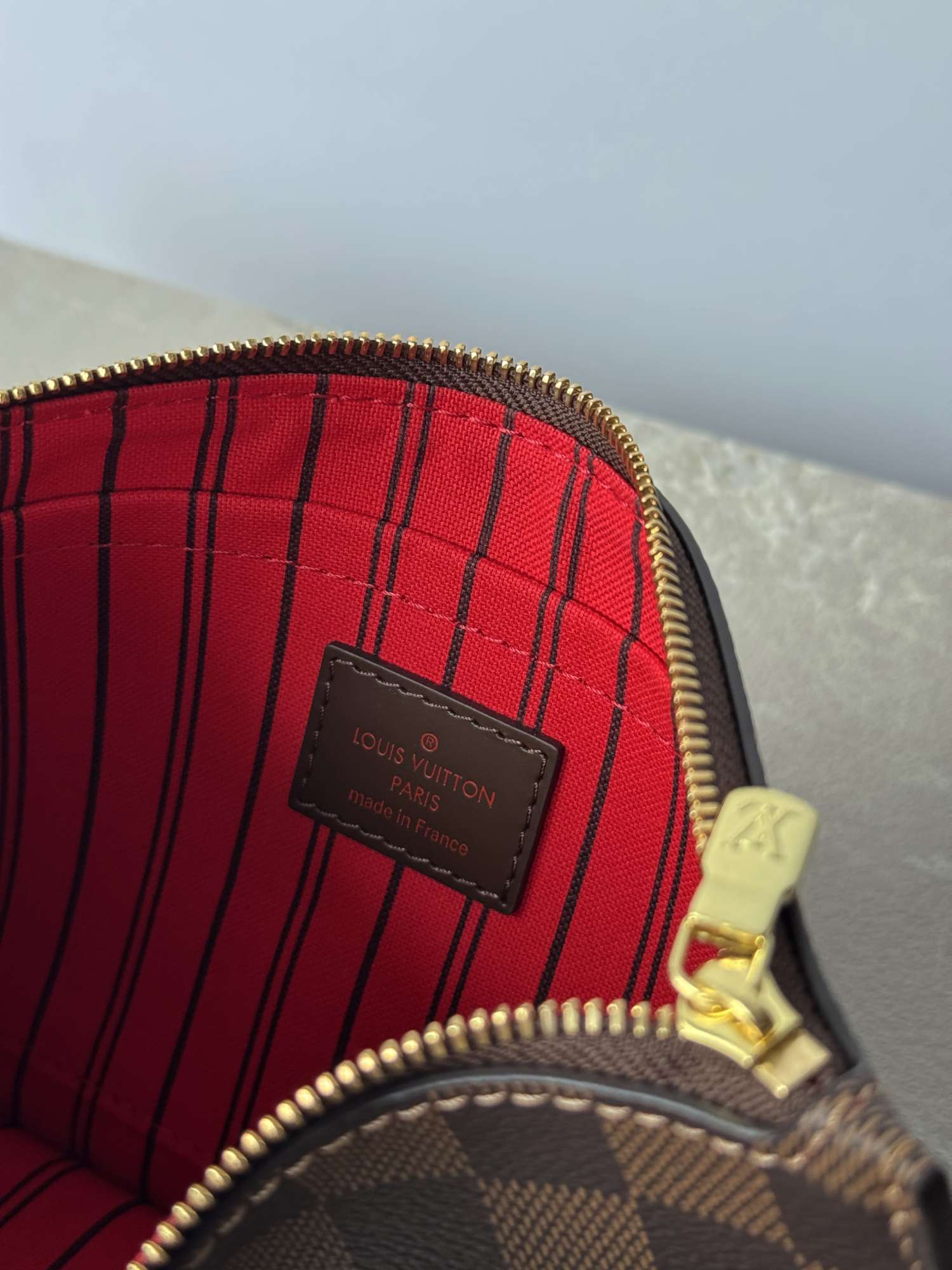 LOUIS VUITTON Neverfull MM Damier Ebene Cherry kabelka taška