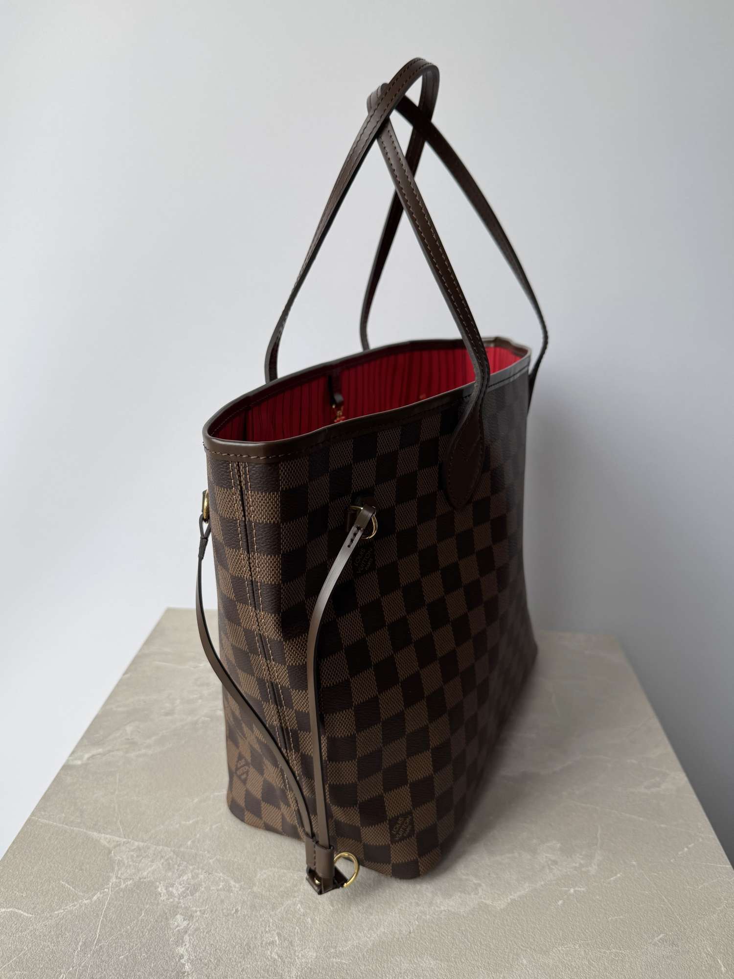 LOUIS VUITTON Neverfull MM Damier Ebene Cherry kabelka taška