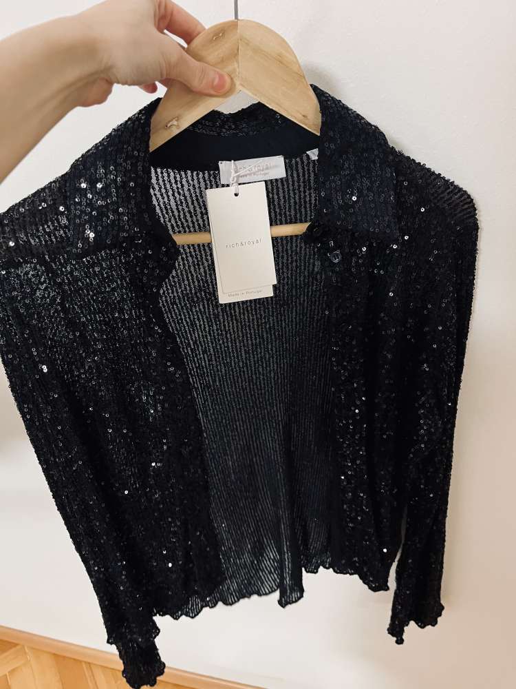 Rich&Royal čierna blúzka - flitre XS