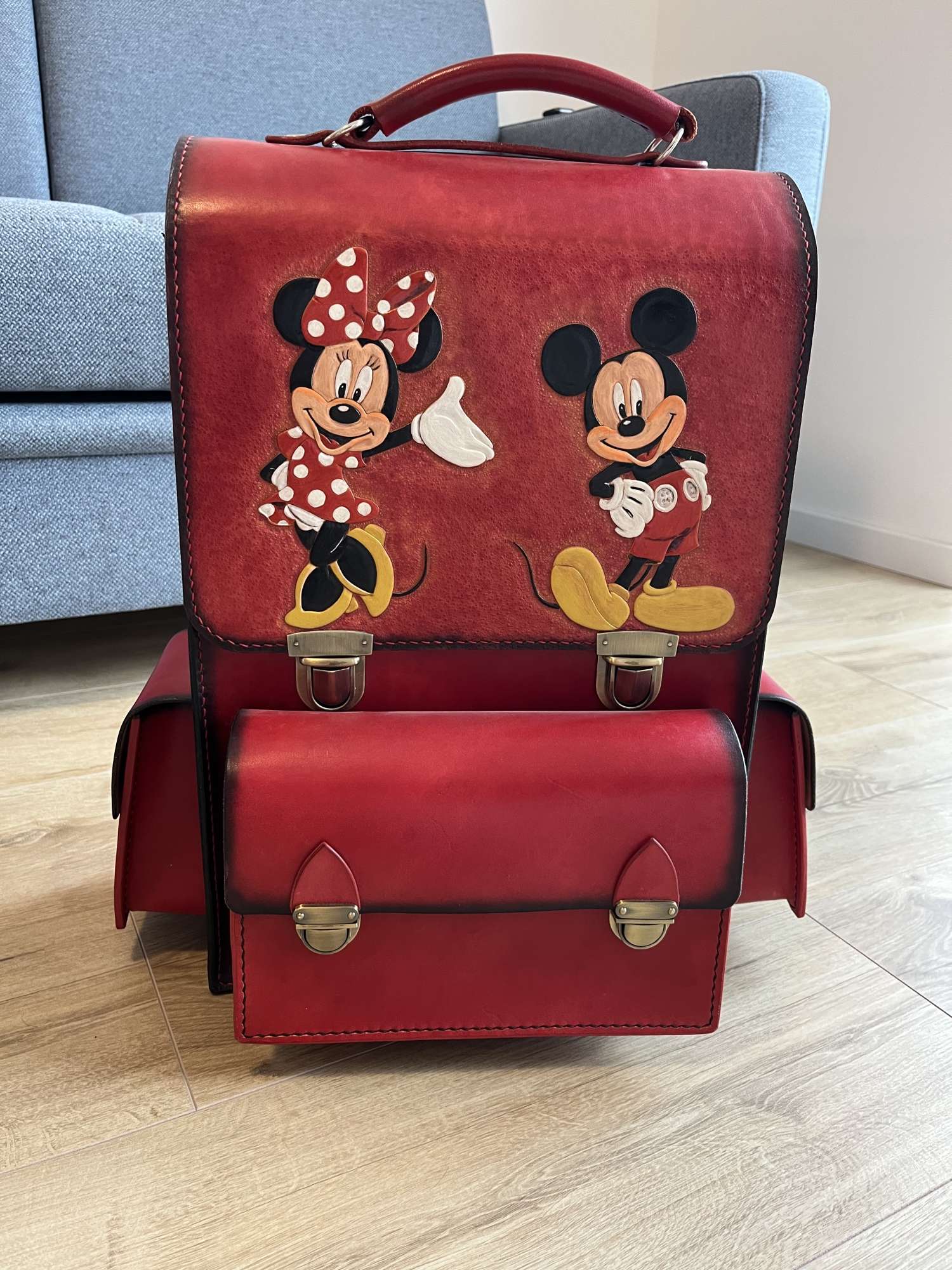 Kožený batoh Mickey a Minnie