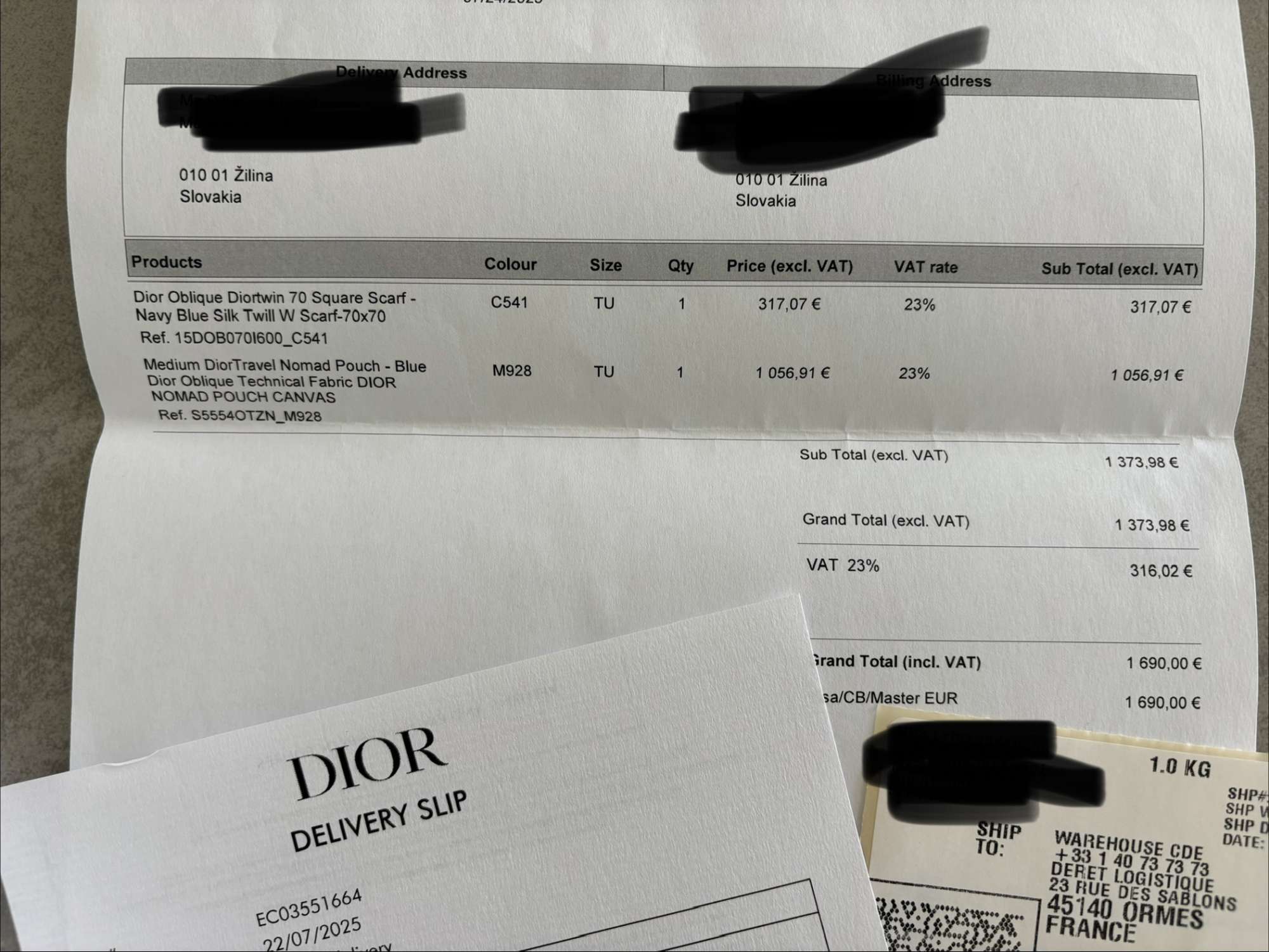 Dior oblique diortwin square scarf