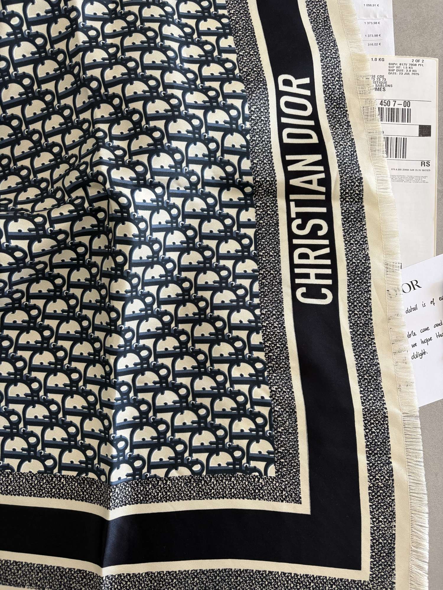 Dior oblique diortwin square scarf