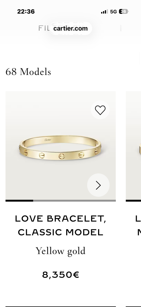 Cartier Love naramok
