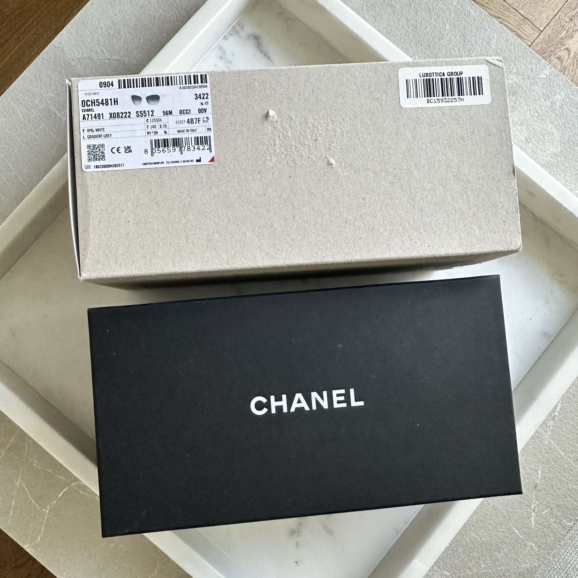 Chanel biele slnečné okuliare