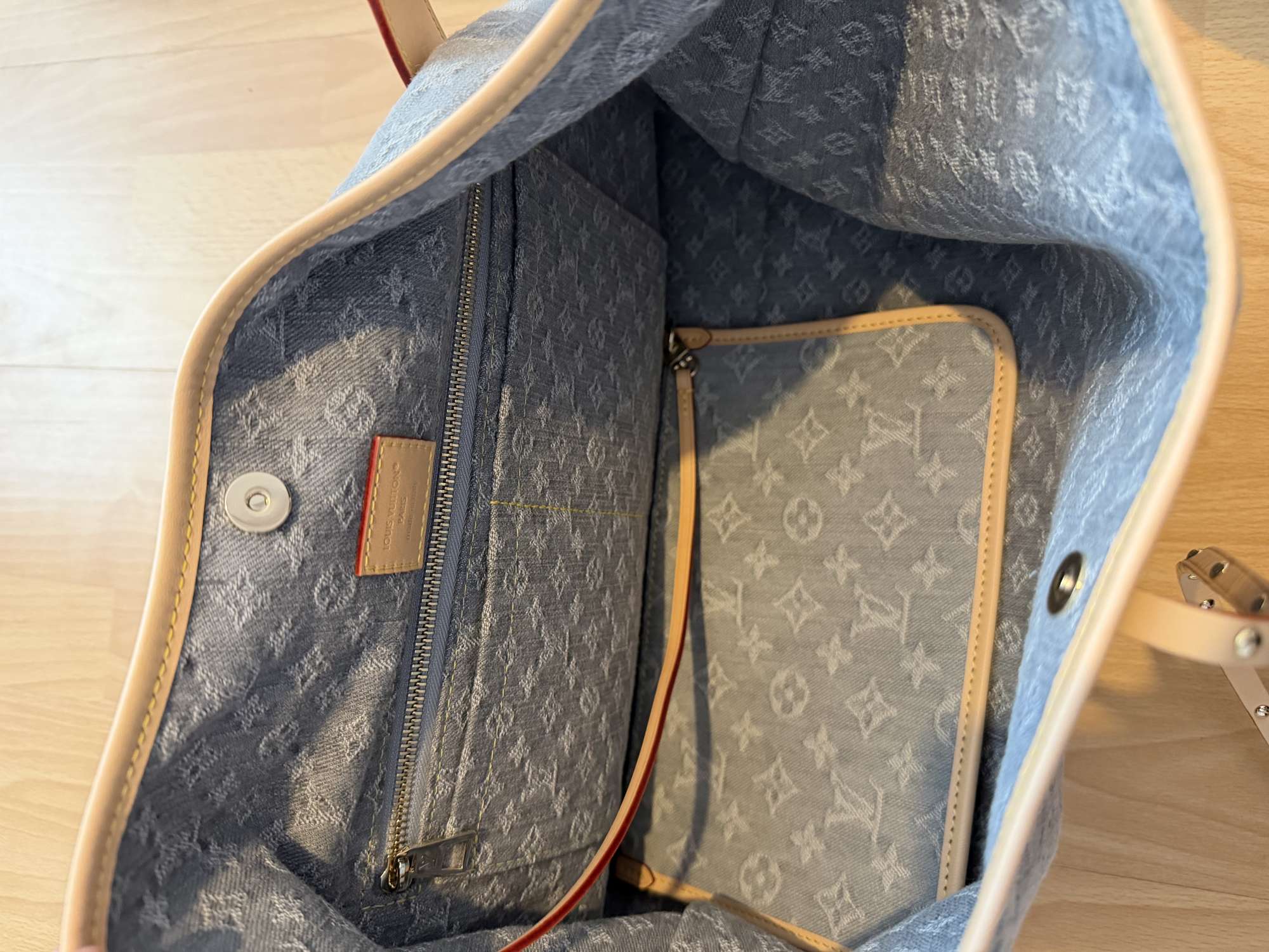 Louis Vuitton Denim CarryAll MM Washed Gray