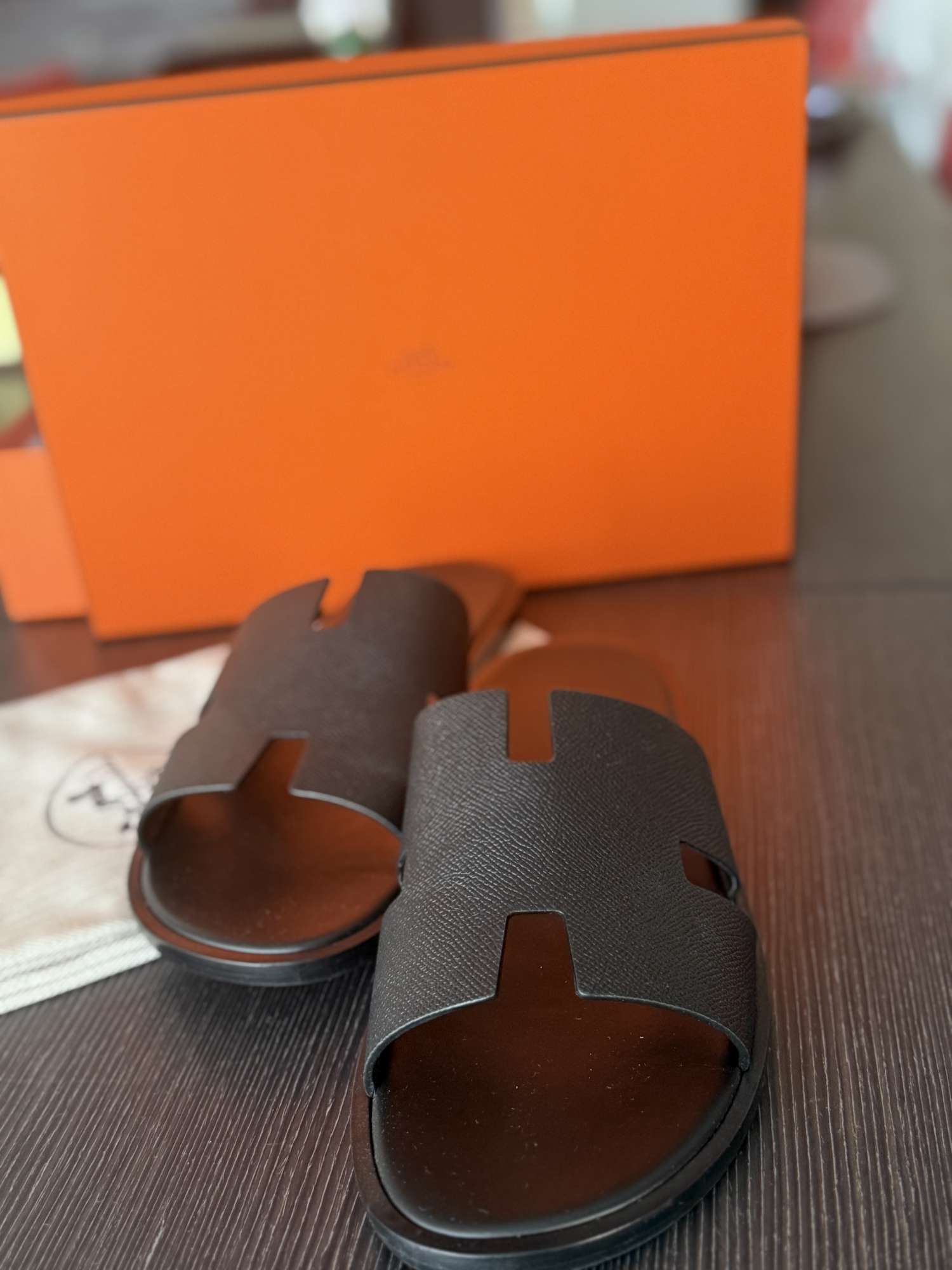 Hermes black sandals