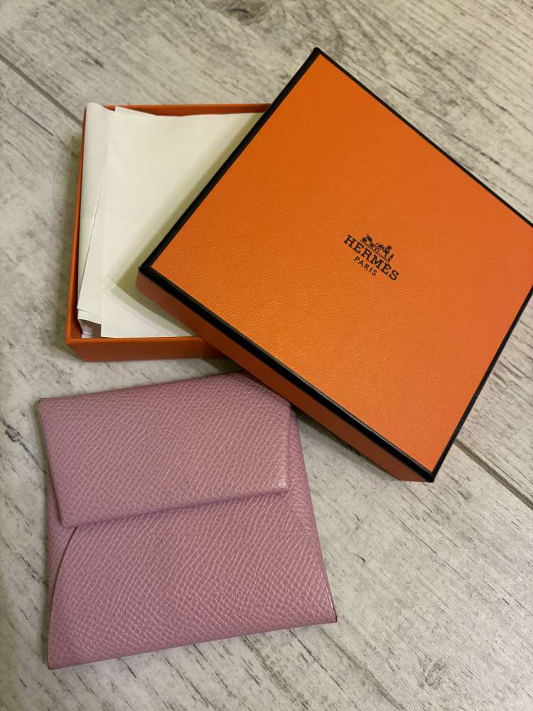 Hermes Bastia peňaženka na mince vo farbe Rose Sakura