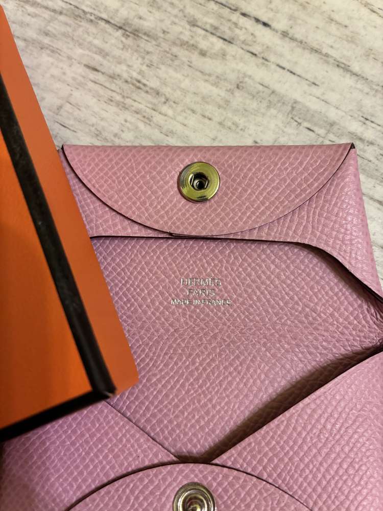 Hermes Bastia peňaženka na mince vo farbe Rose Sakura