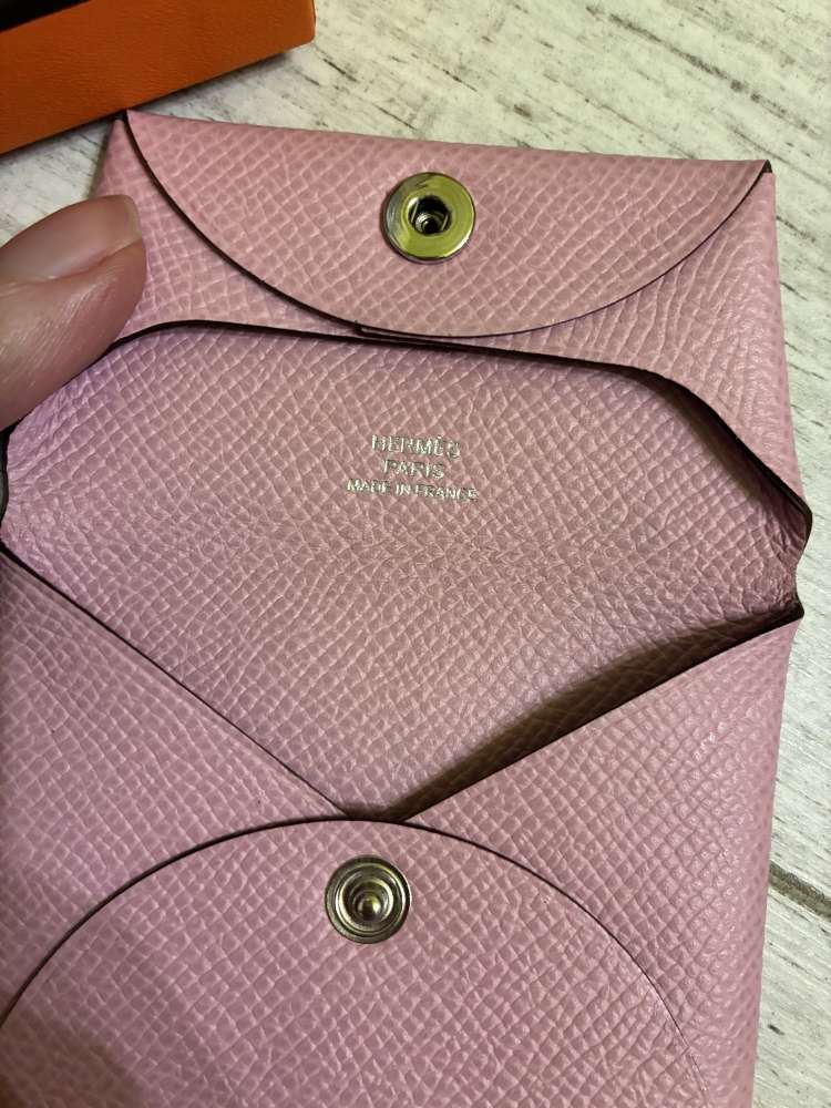 Hermes Bastia peňaženka na mince vo farbe Rose Sakura