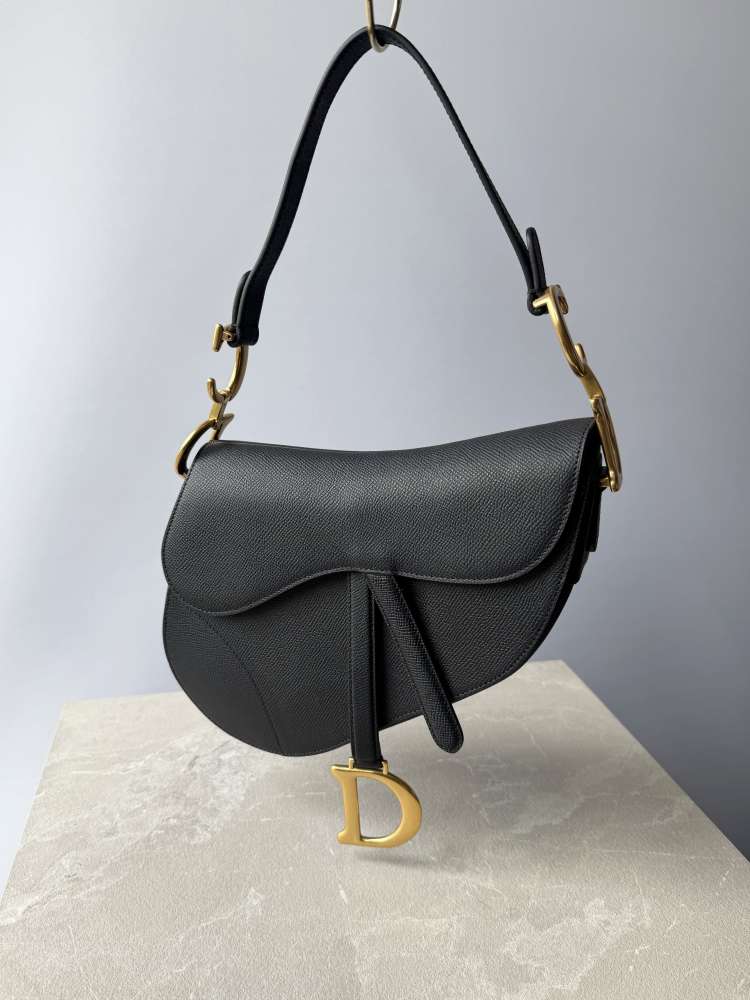 DIOR Saddle Bag s remienkom čierna kabelka so všetkým