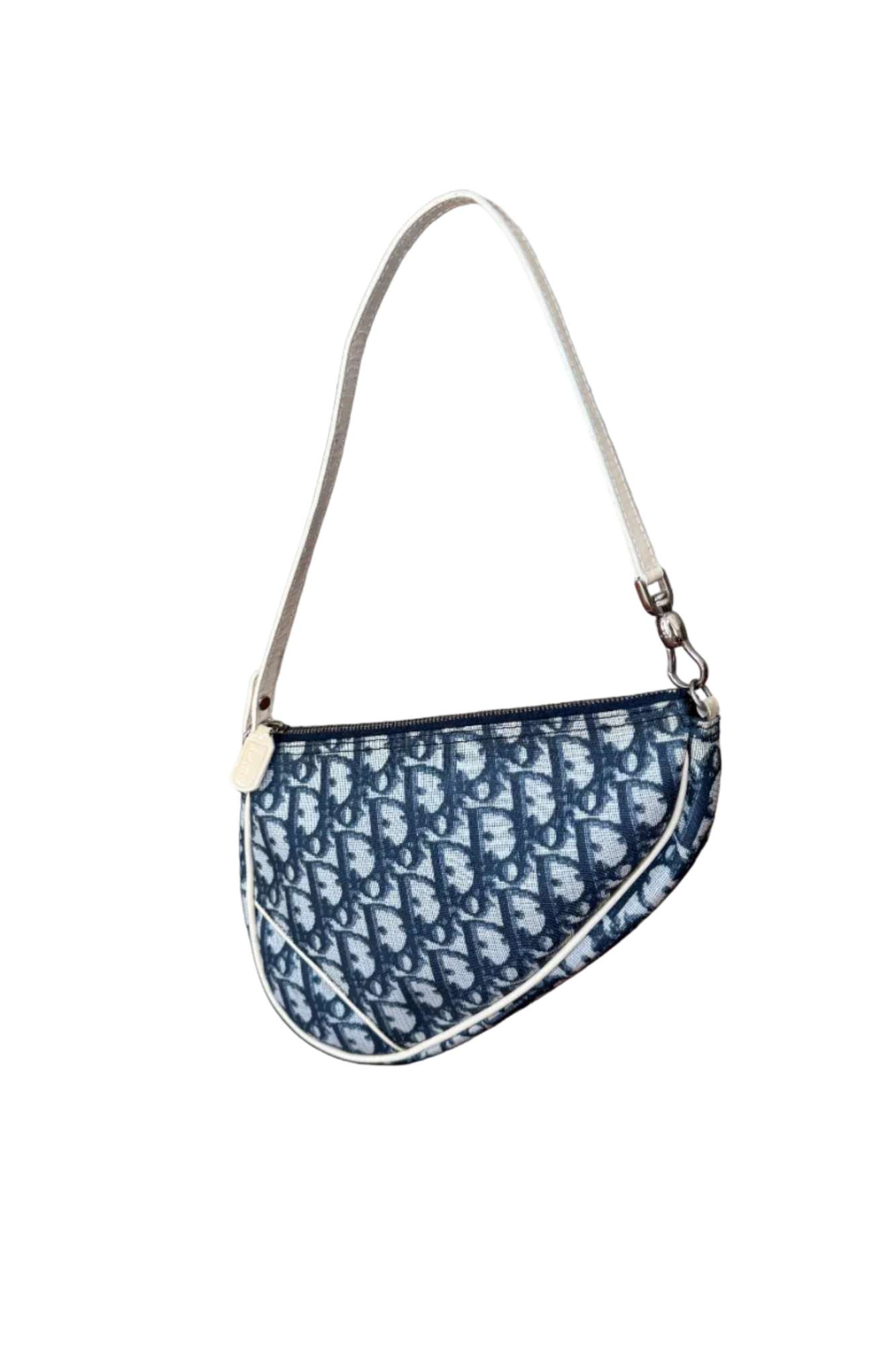 Christian Dior Trotter Monogram Mini Saddle Bag Canvas & Patent Leather