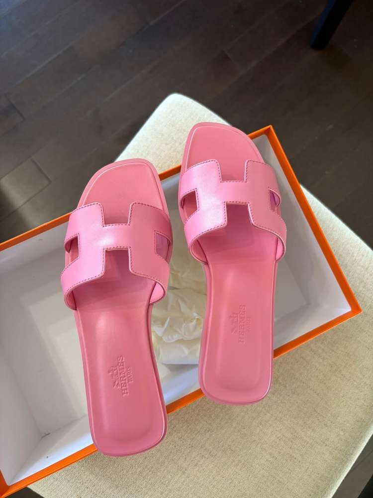 Sandále Hermès Oran rose Bonbon 38