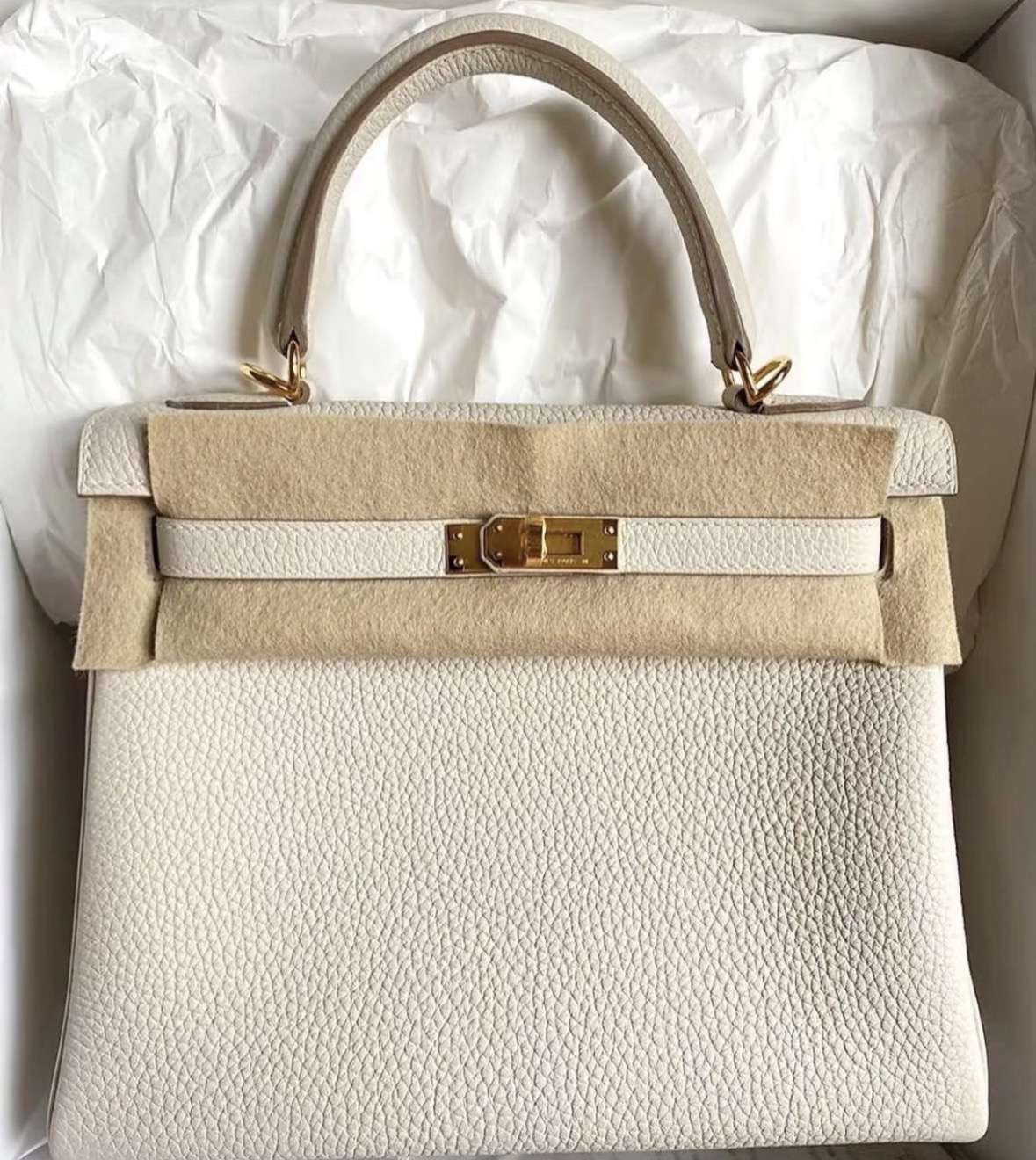 Hermes Kelly 25 Craie
