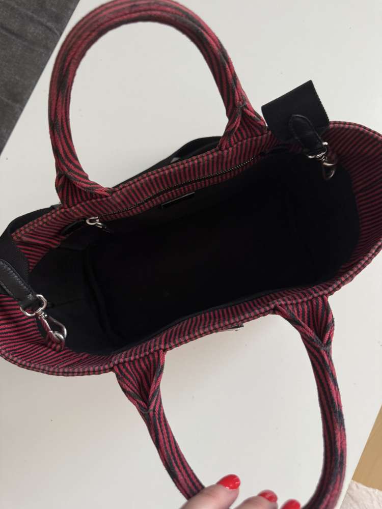 Prada canapa tote kabelka stripe